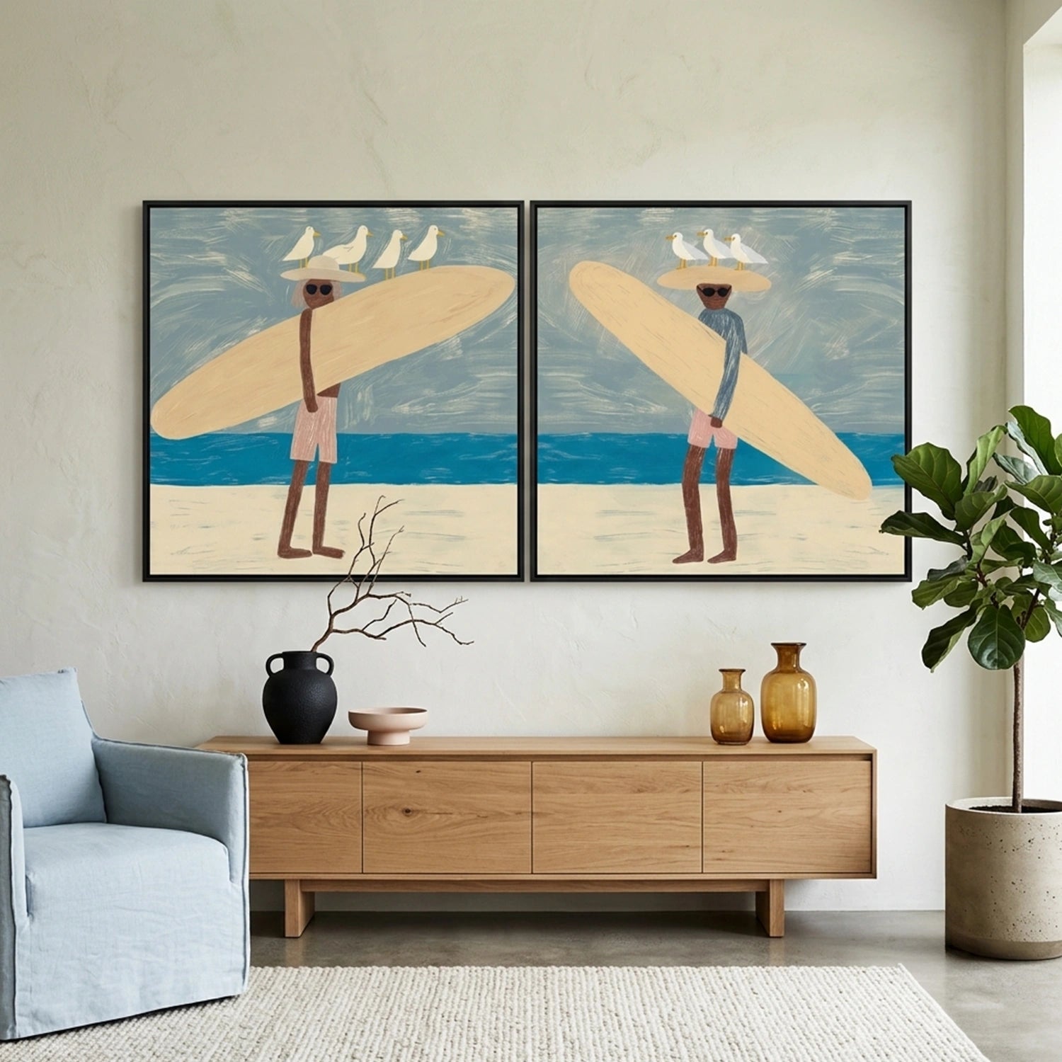 Sport Art Painting Canvas Square Set of 2  # SA096