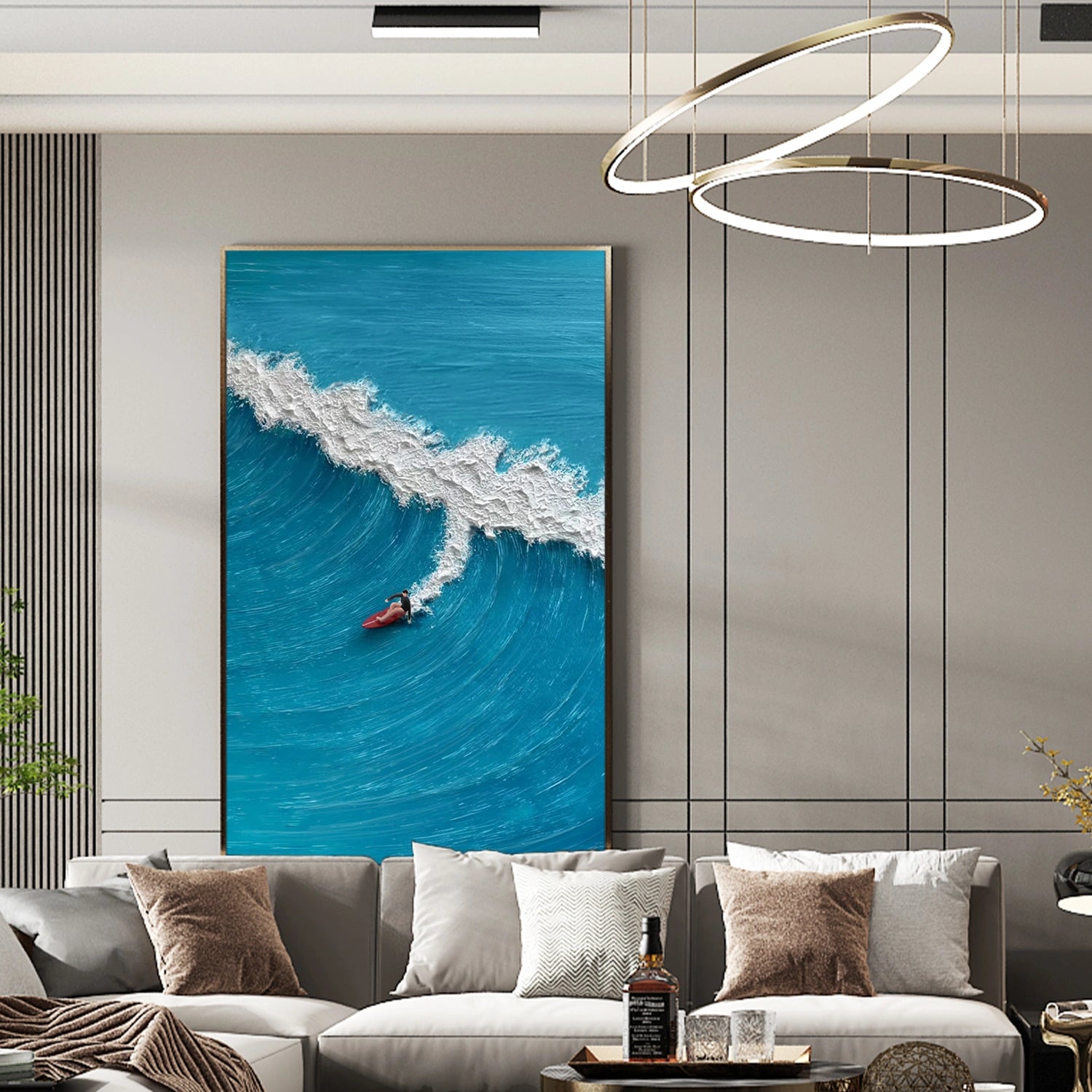 Surfing Sport Texture Canvas Painting #SA023