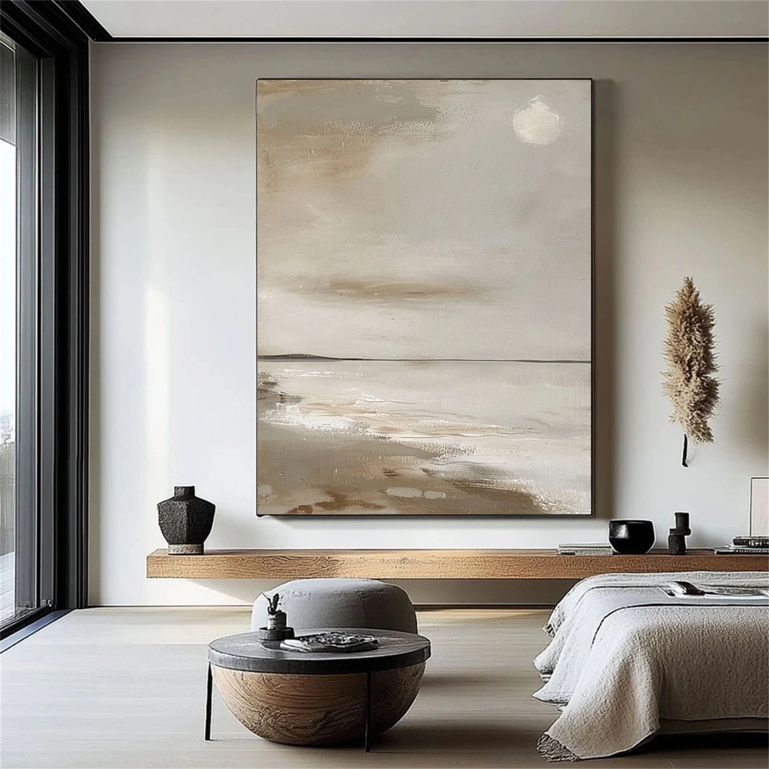Ocean And Sky Abstract Texture Canvas Art #OS400