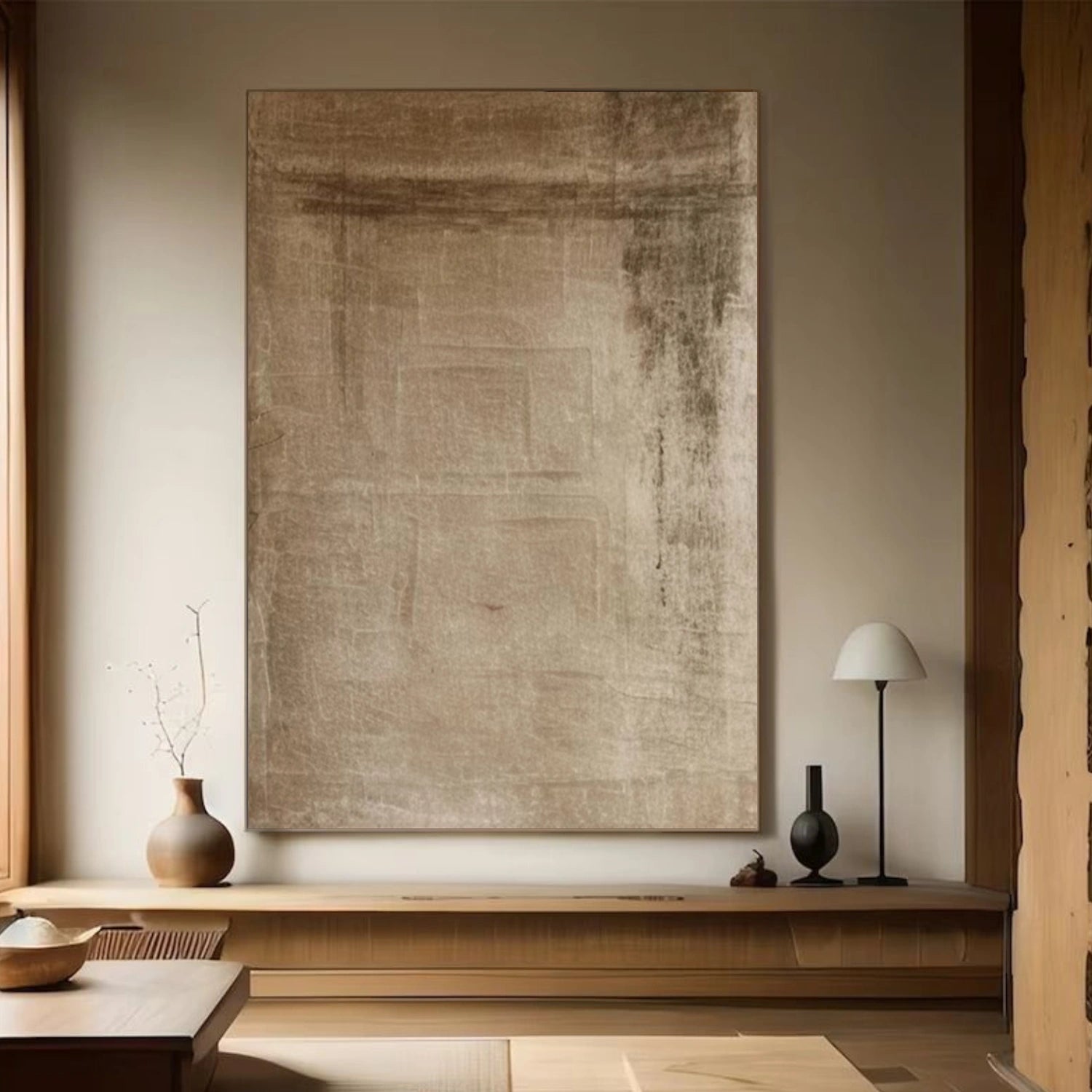 Beige & Brown Abstract Wall Art #BB179