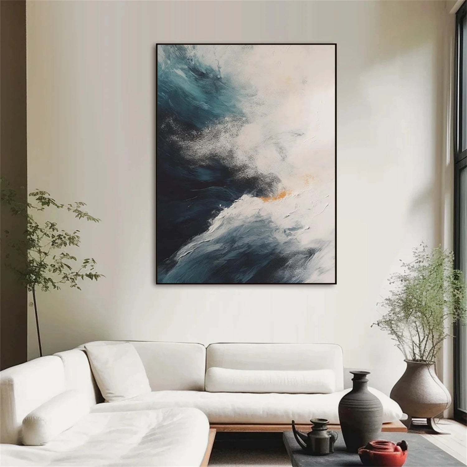 Ocean And Sky Abstract Texture Canvas Art #OS395