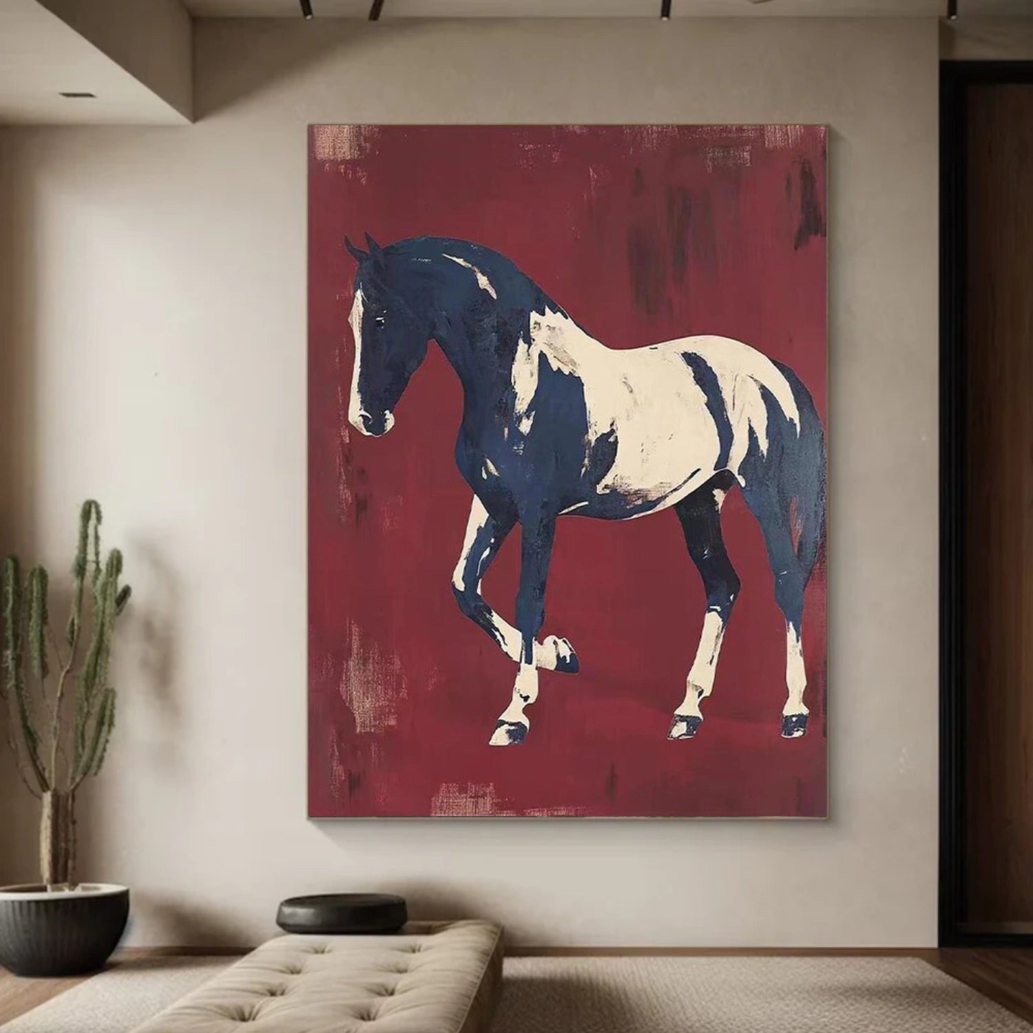 Abstract Animal Horse Canvas Art #AP189