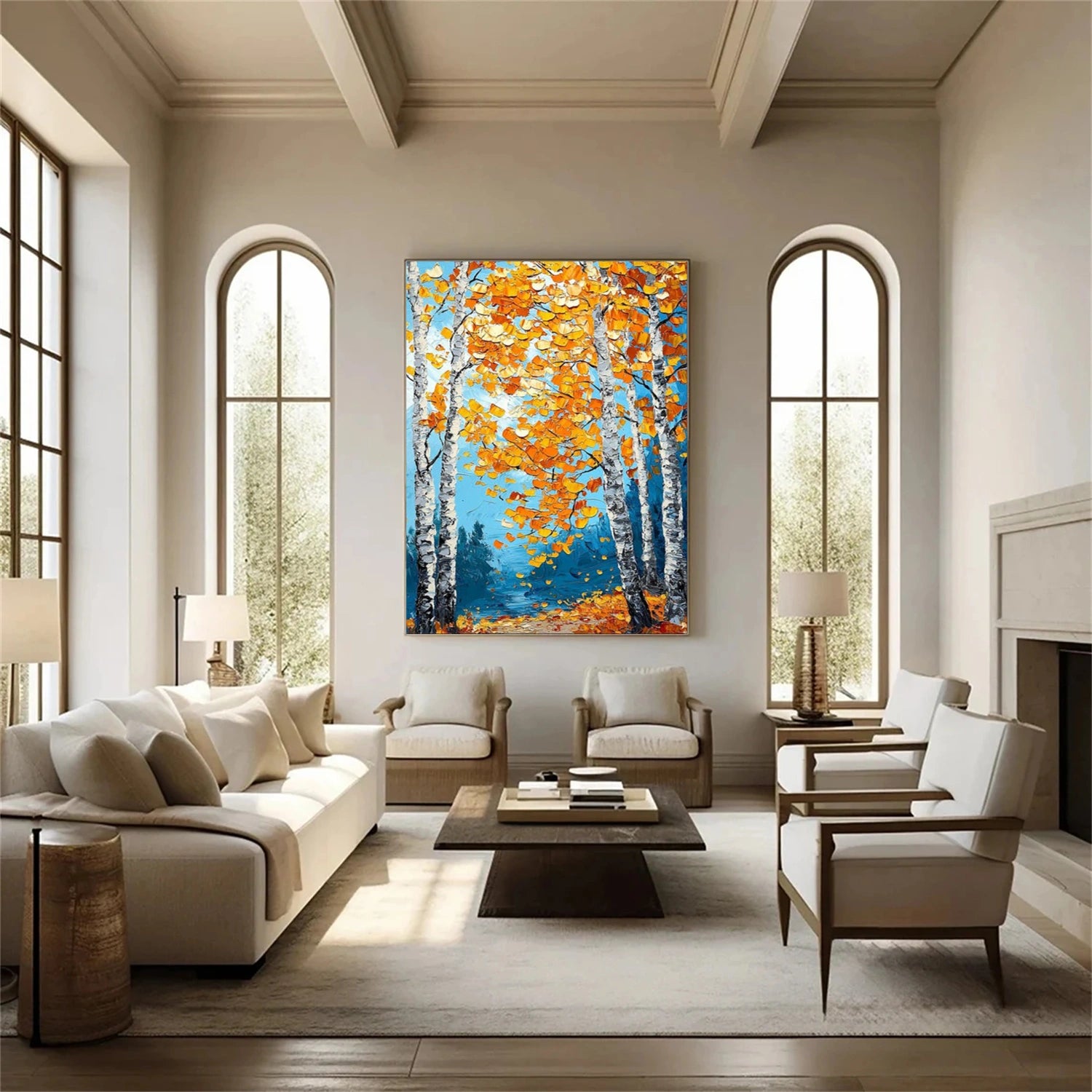 Flower & Tree Abstract Texture Canvas Art #FT 328