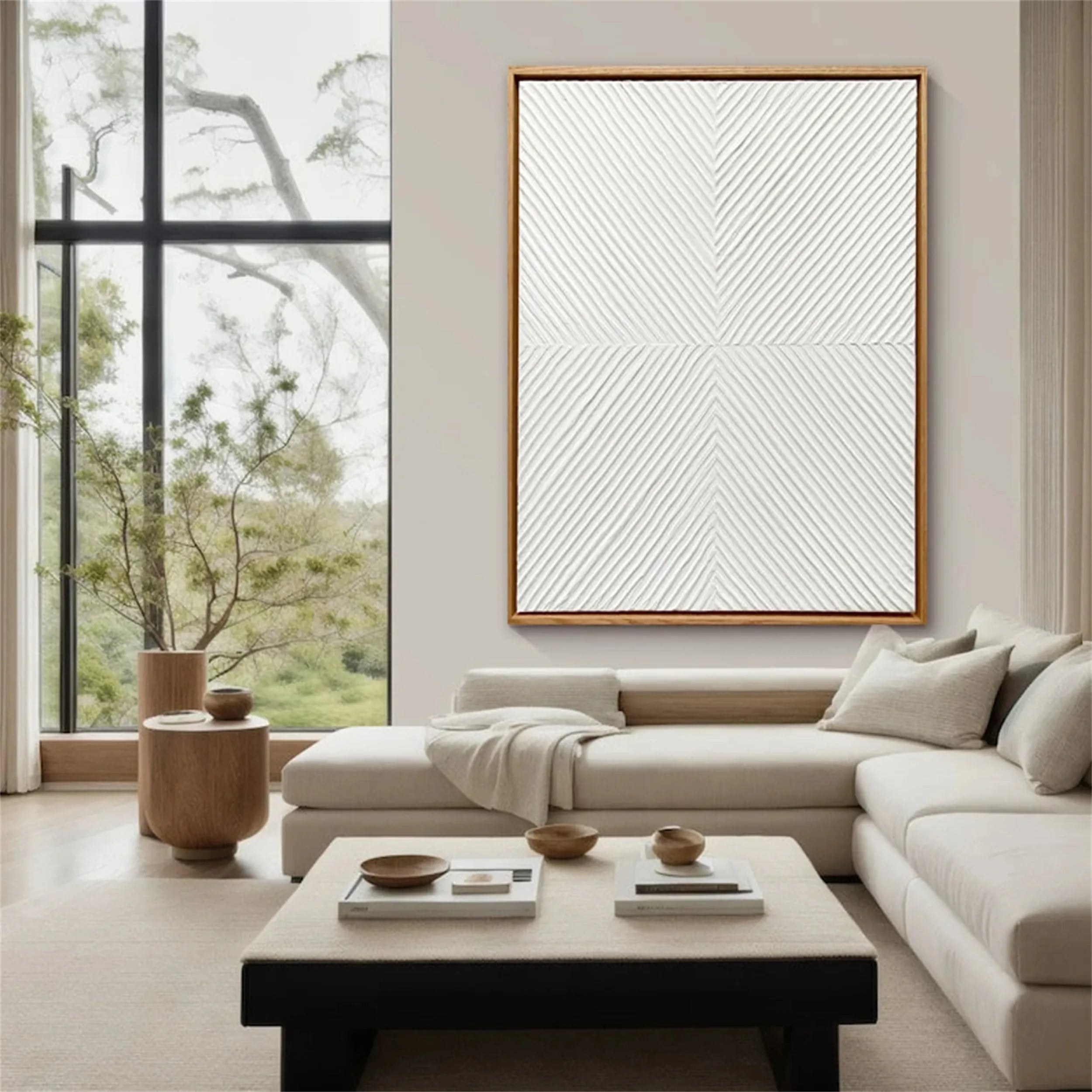 White Minimalist Textured Painting Canvas #MM206