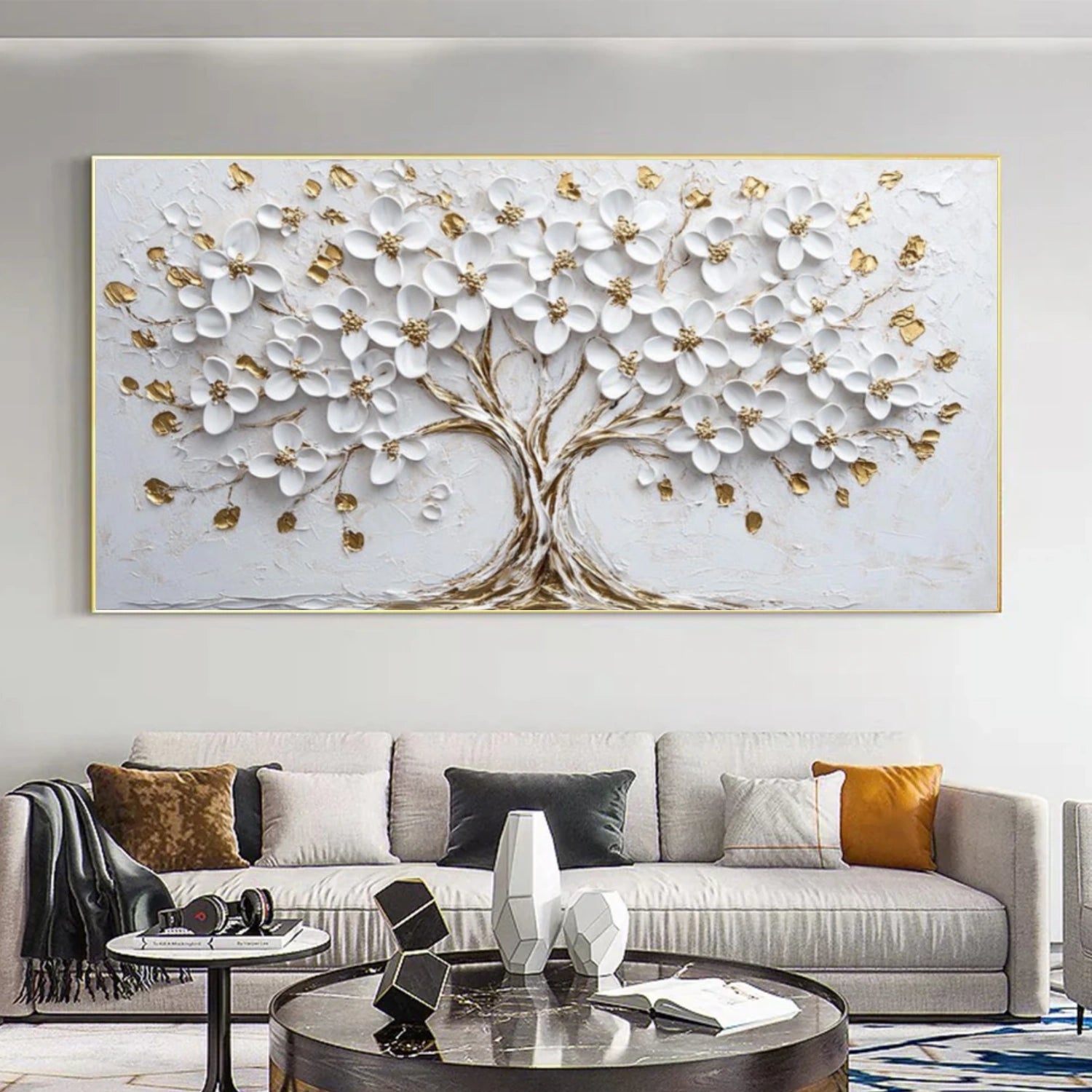 Flower & Tree Abstract Textured Canvas # FT 355