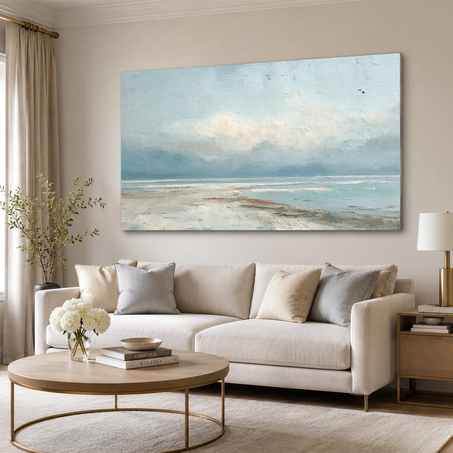 Ocean And Sky Abstract Texture Canvas Art #OS440