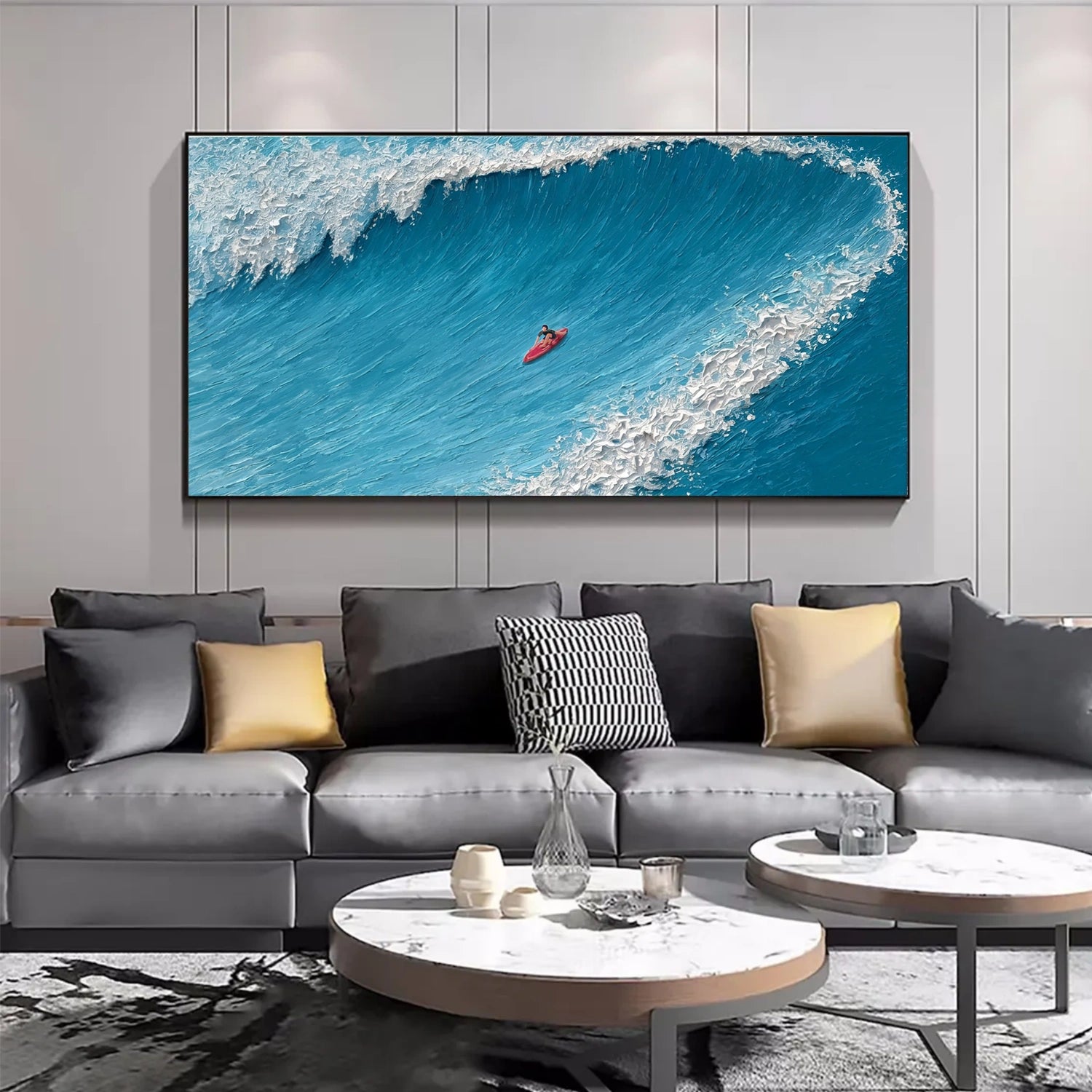 Surfing Sport Texture Canvas Painting #SA017
