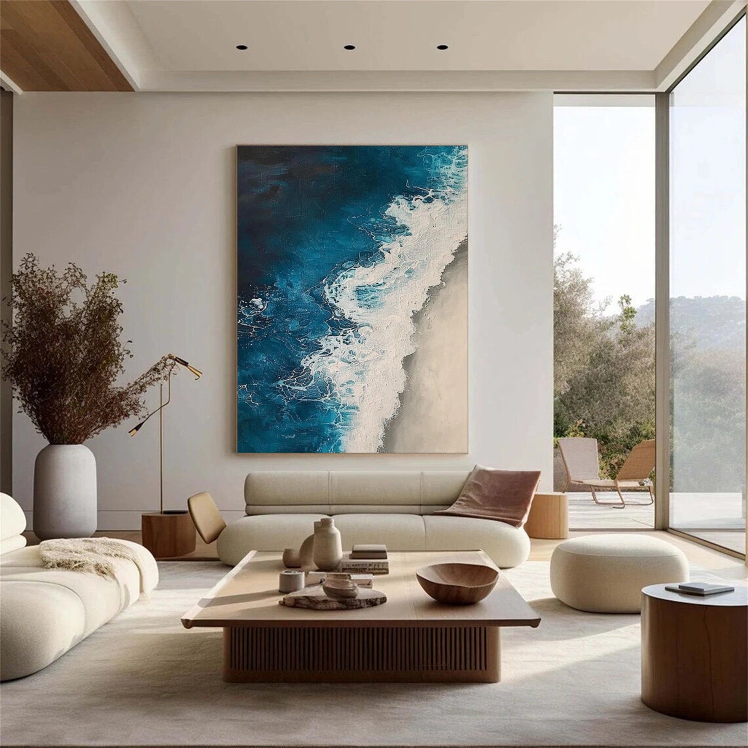 Ocean And Sky Abstract Textured Canvas Art #OS 309