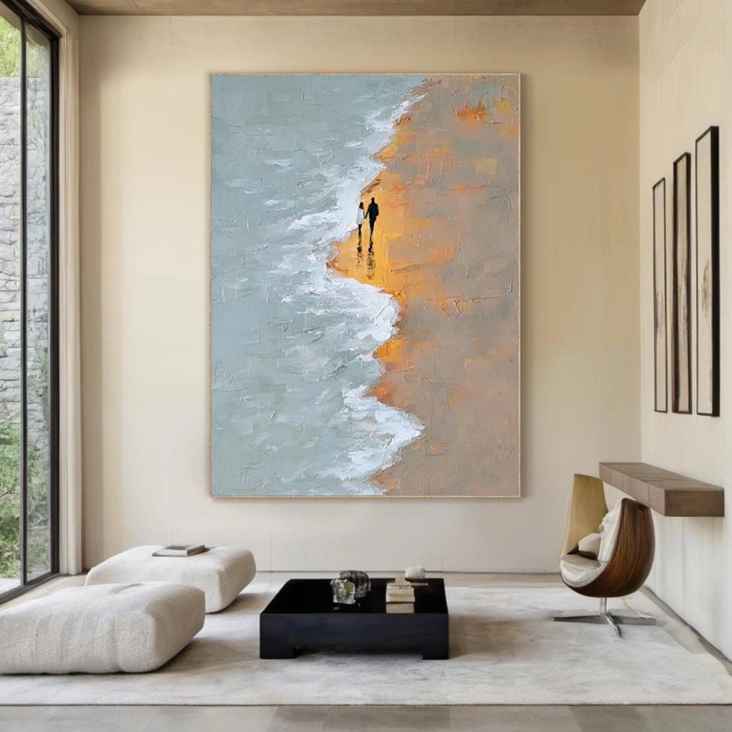 Ocean And Sky Abstract Texture Canvas Art #OS391