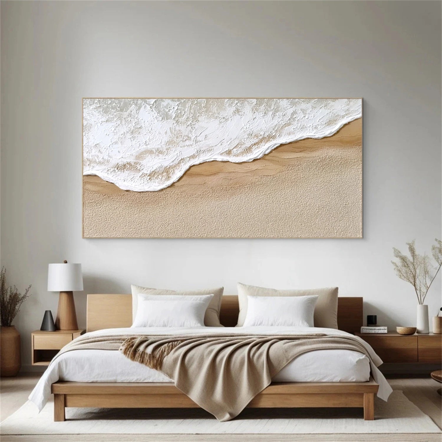 Ocean And Sky Abstract Textured Canvas Art #OS348