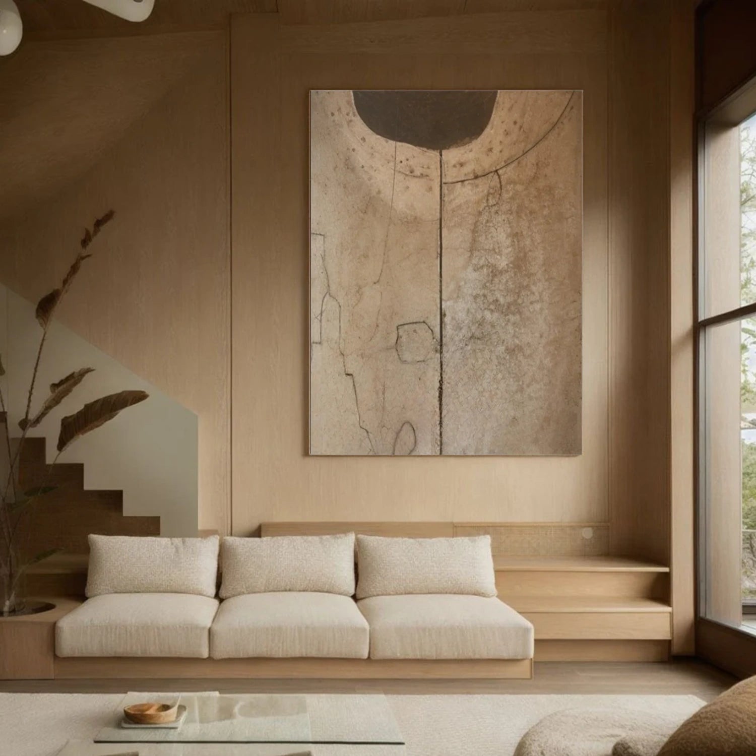 Beige & Brown Abstract Wall Art #BB177