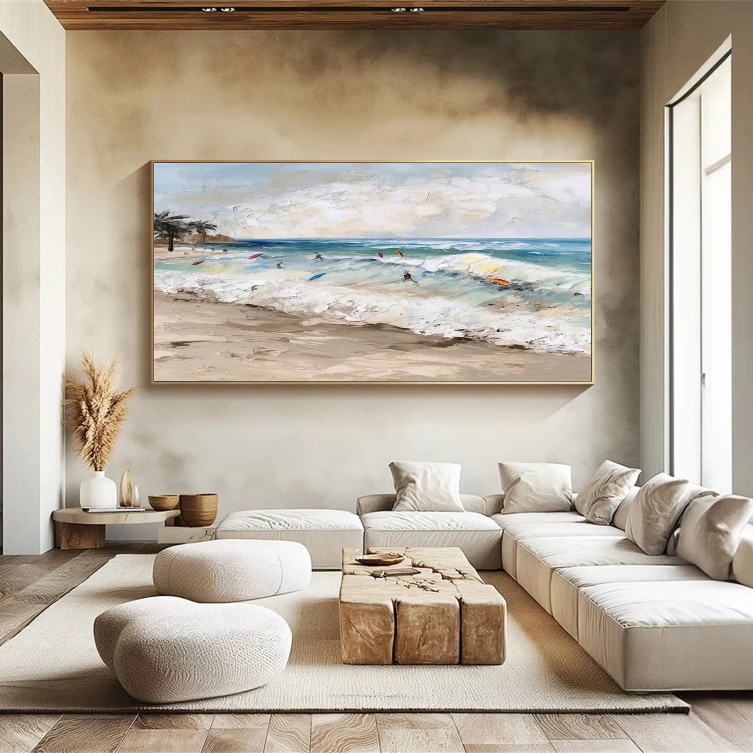 Seascape and Snowy Peak Painting #SP004