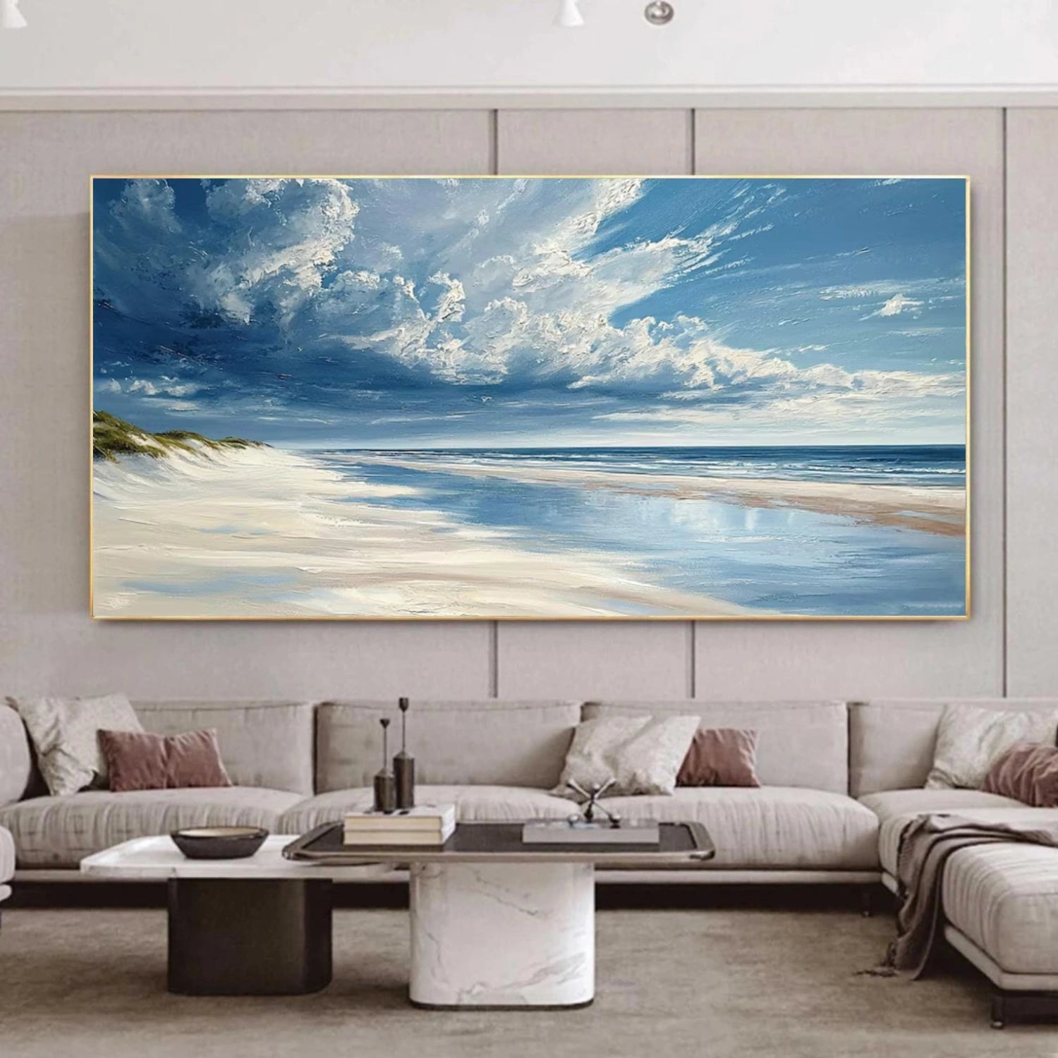 Ocean And Sky Abstract Canvas Art #OS 331