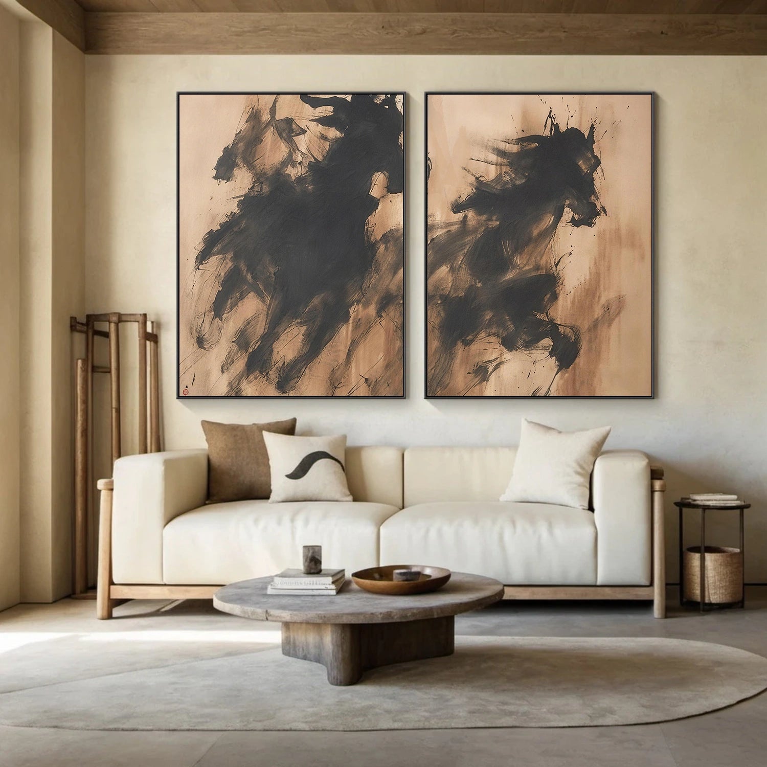 Abstract Animal Horse Canvas Art Set of 2 #AP206