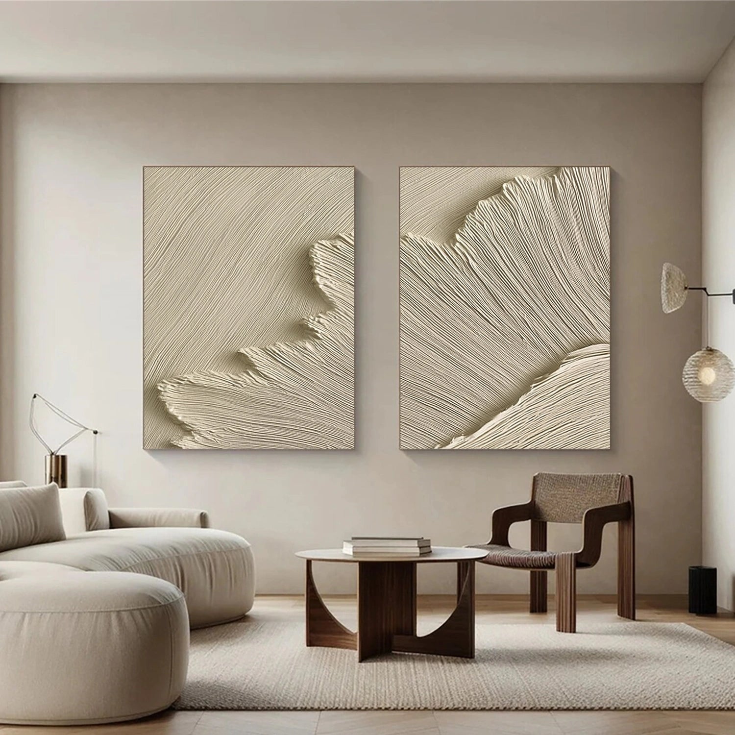 Ocean And Sky Abstract Texture Canvas Art Set of 2  #OS376