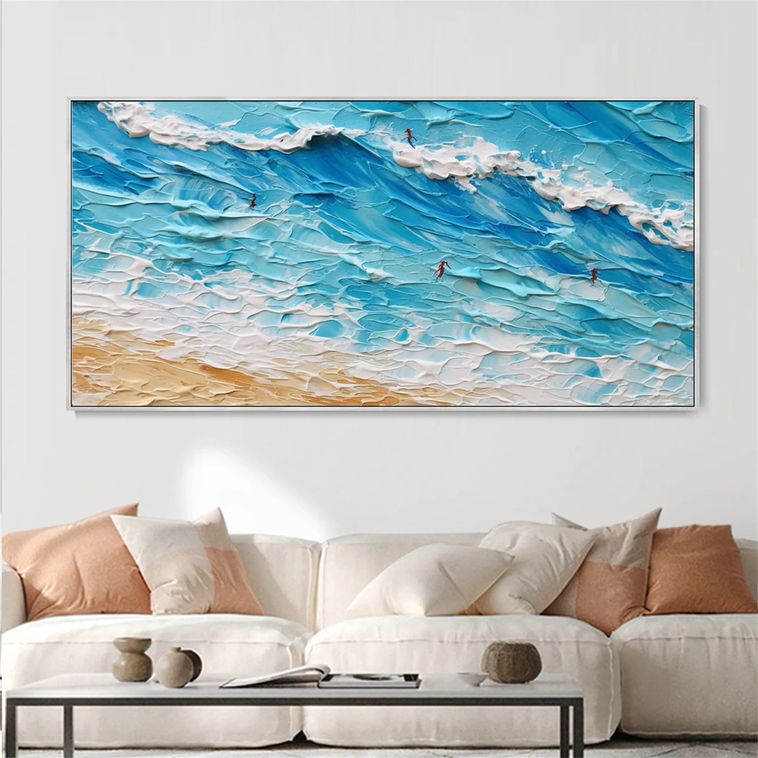 Seascape and Snowy Peak Painting #SP013