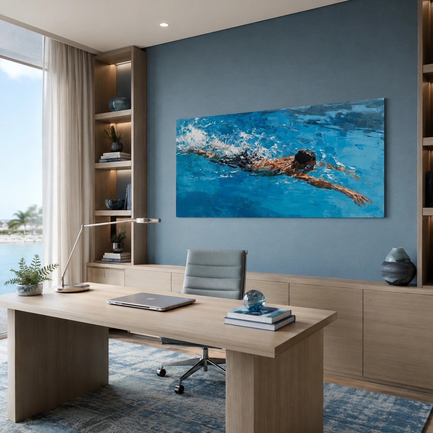 Swimming  Sport Art Painting Canvas # SA106
