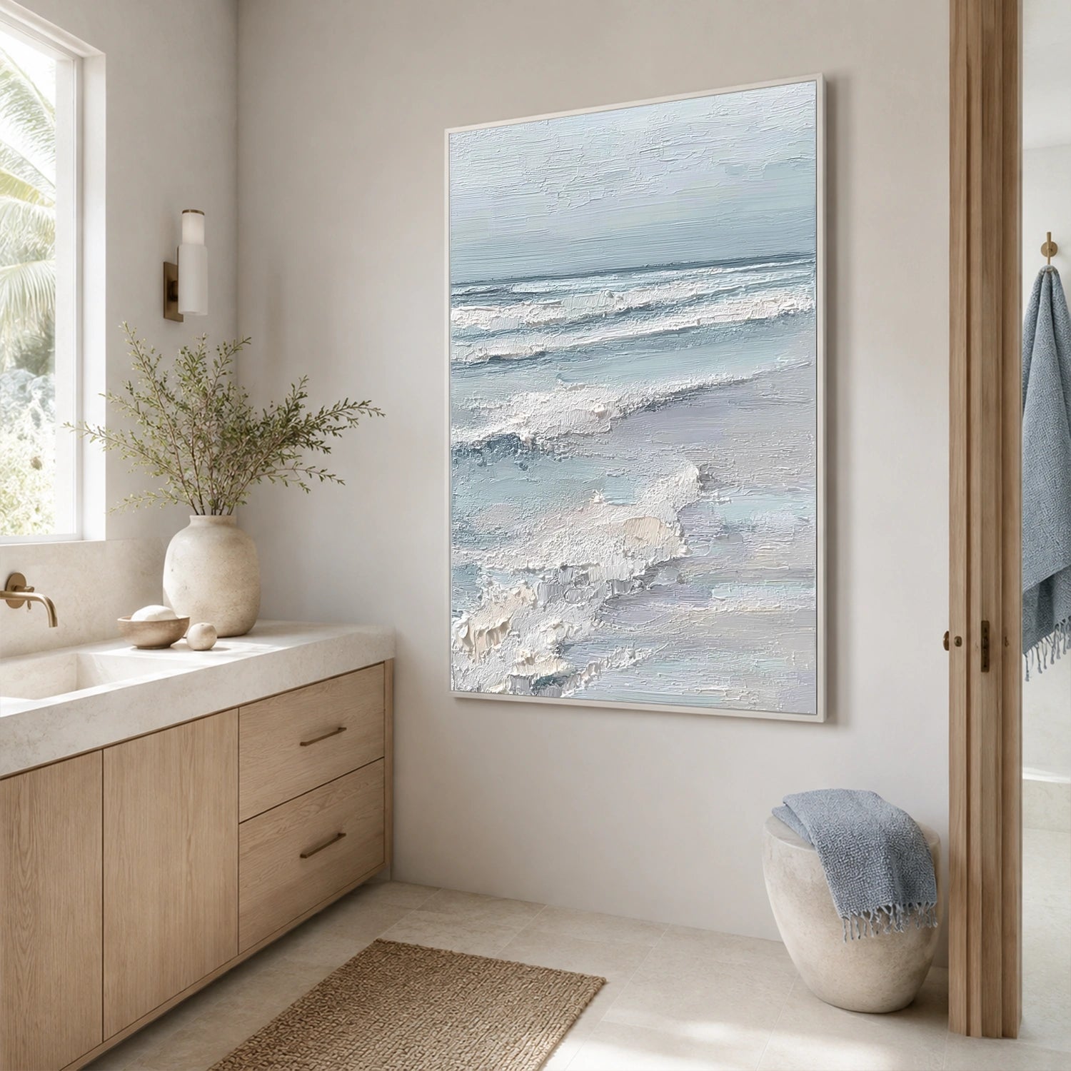 Ocean And Sky Abstract Texture Canvas Art #OS446