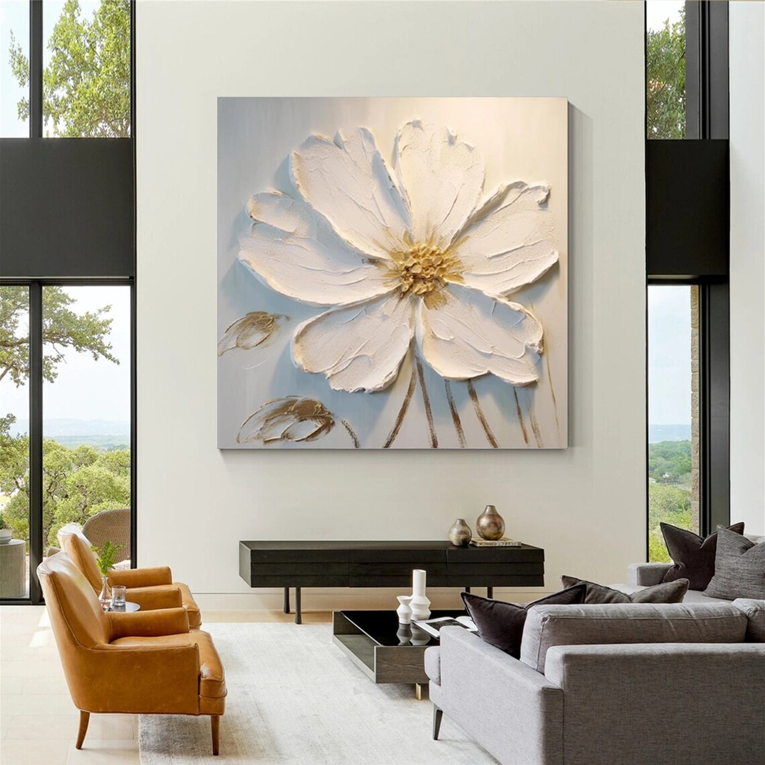 Flower And Tree Abstract Texture  Canvas Art#FT 236