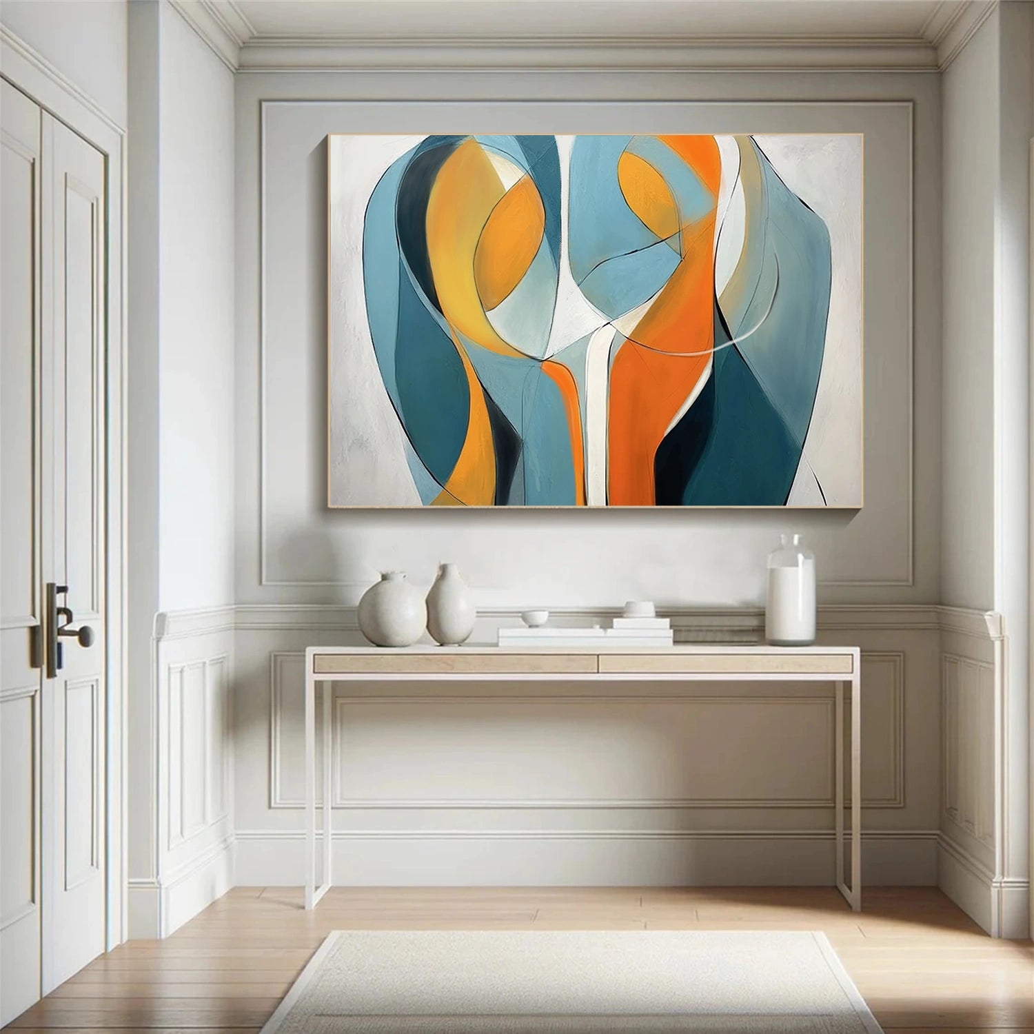 Contemporary Abstract Minimalist Square Set of 2 Wall Art #CW036