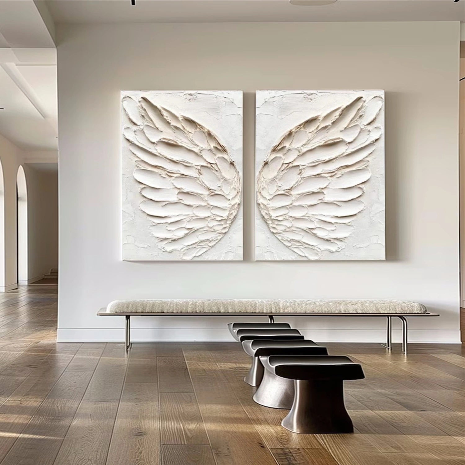 Abstract Angel Portrait Textured Wall Art Set of 2 #PT 058