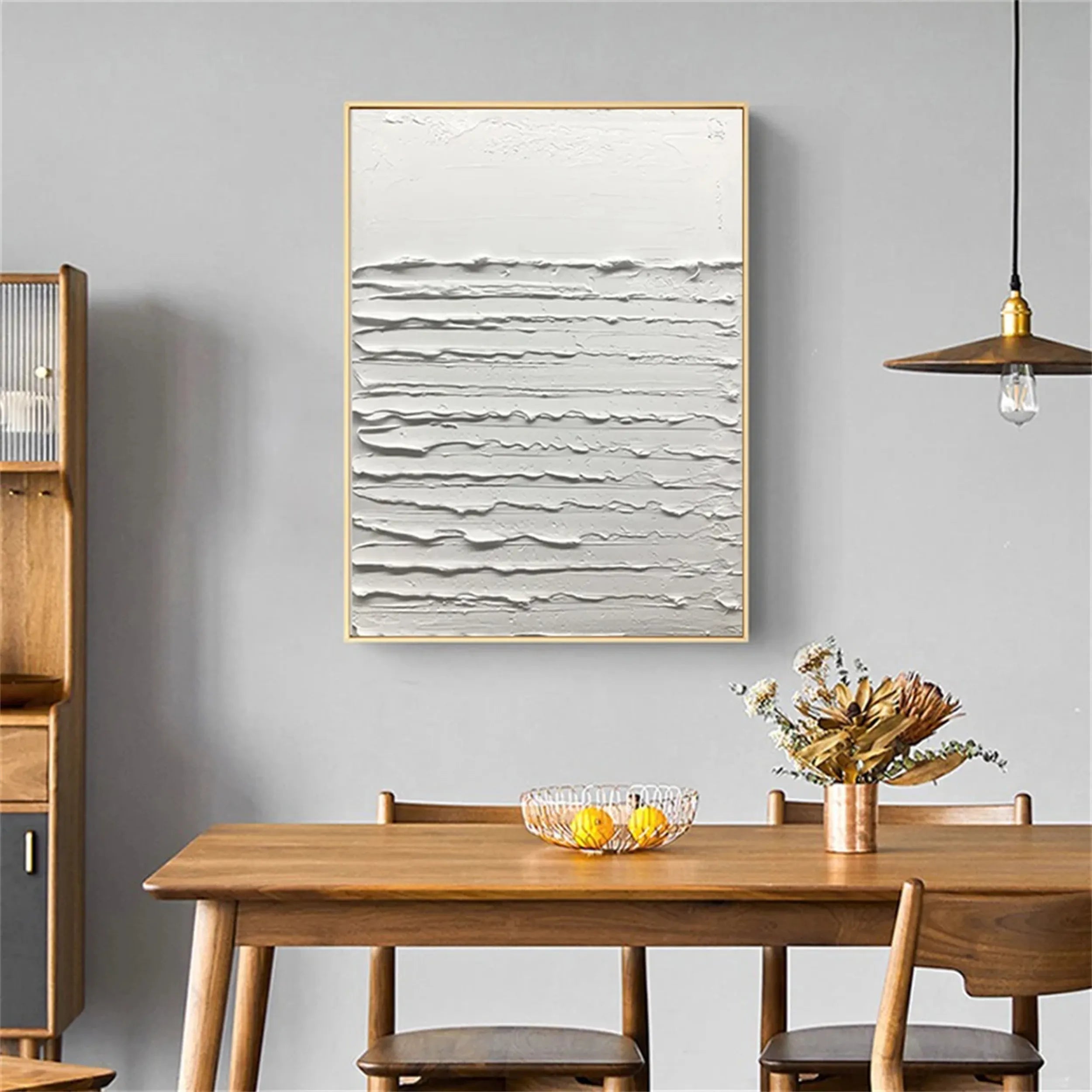 White Minimalist Textured Painting Canvas #MM177