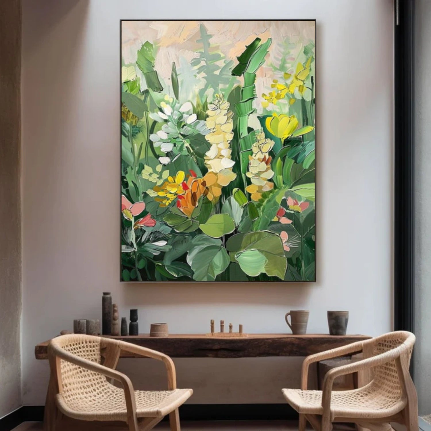Flower & Tree Abstract Textured Canvas # FT 364