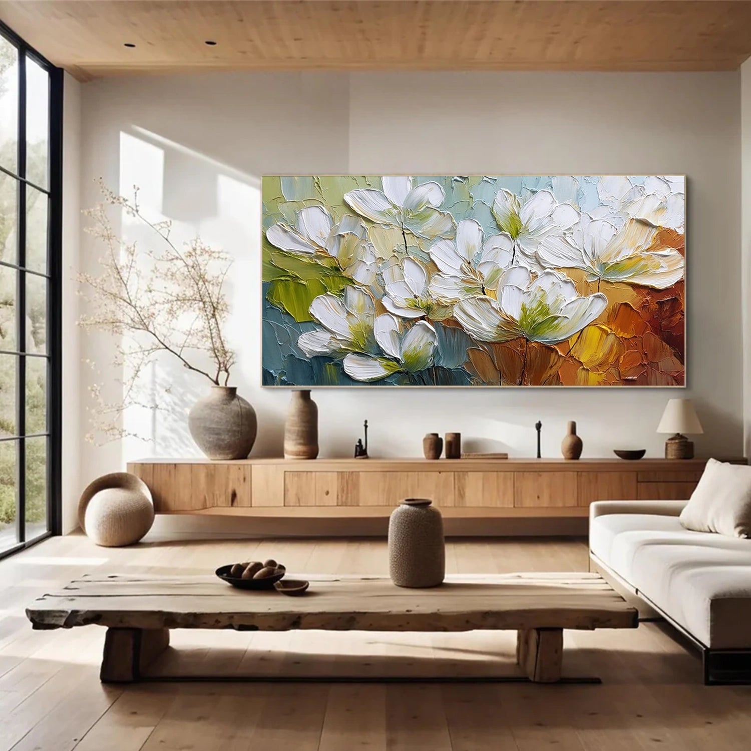 Flower & Tree Abstract Textured Canvas # FT 368