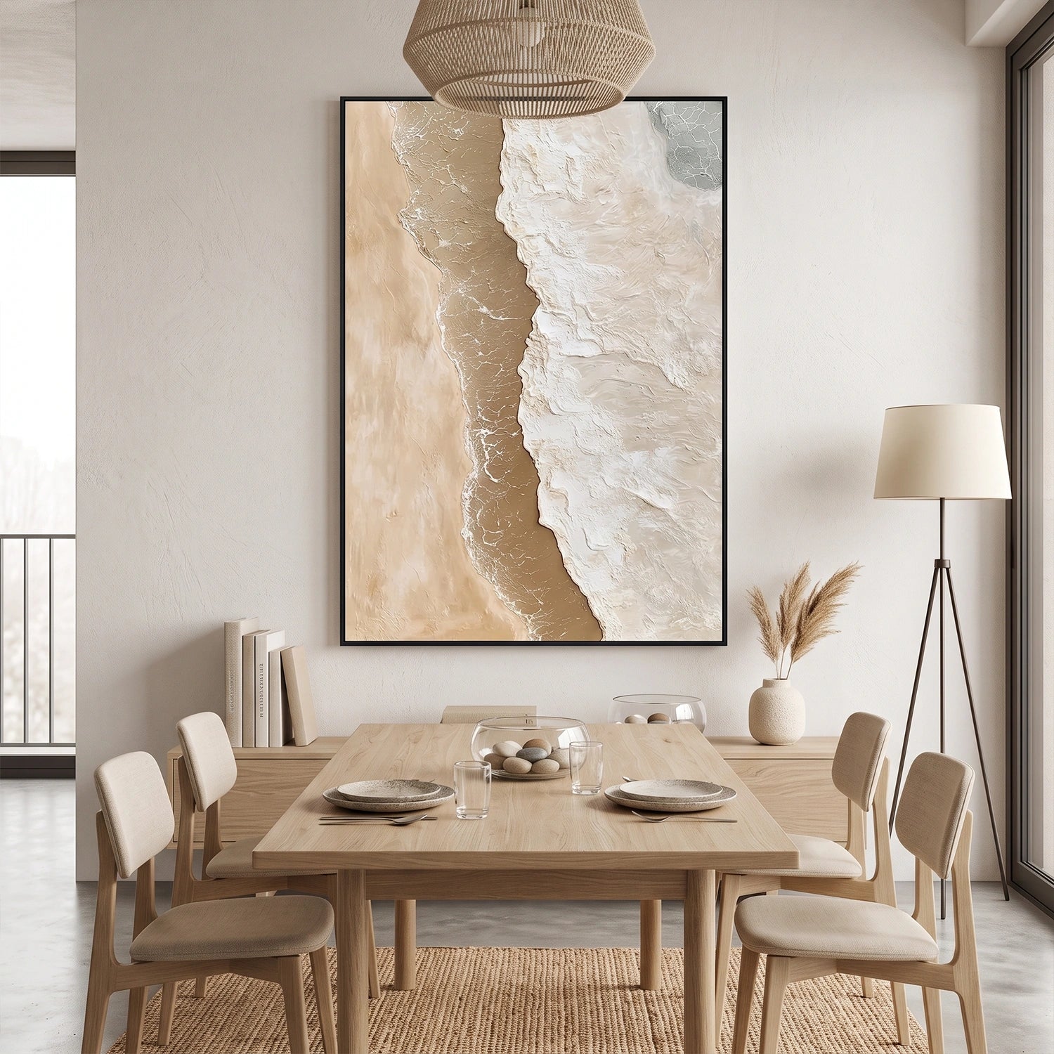 Ocean And Sky Abstract Texture Canvas Art #OS415