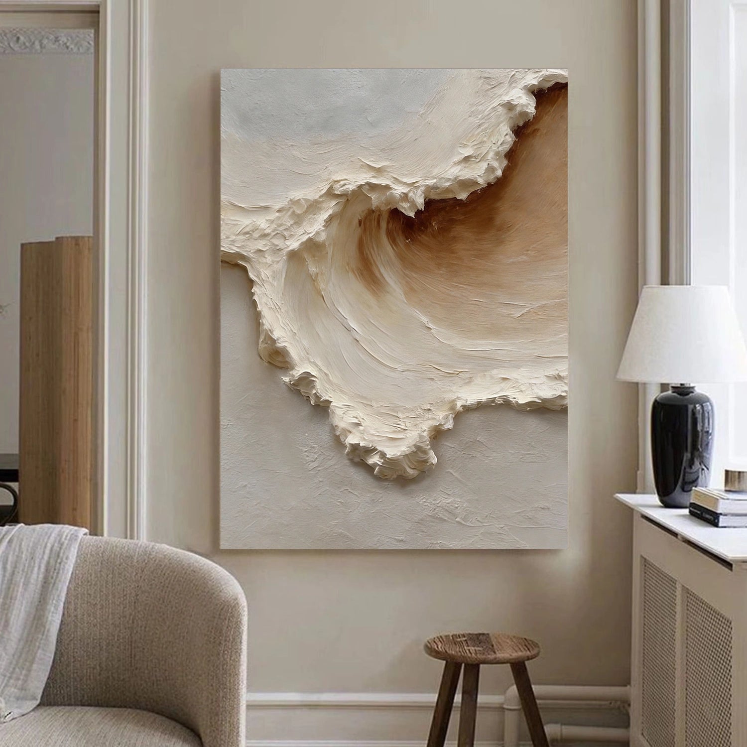 Ocean And Sky Abstract Texture Canvas Art #OS369