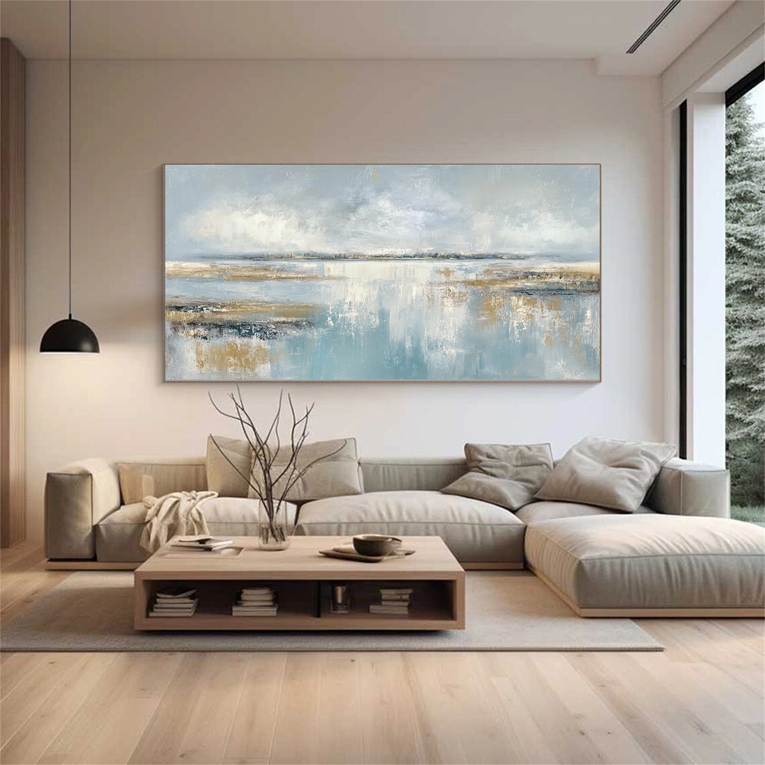 Blue & Green Abstract Wall Art #BG135