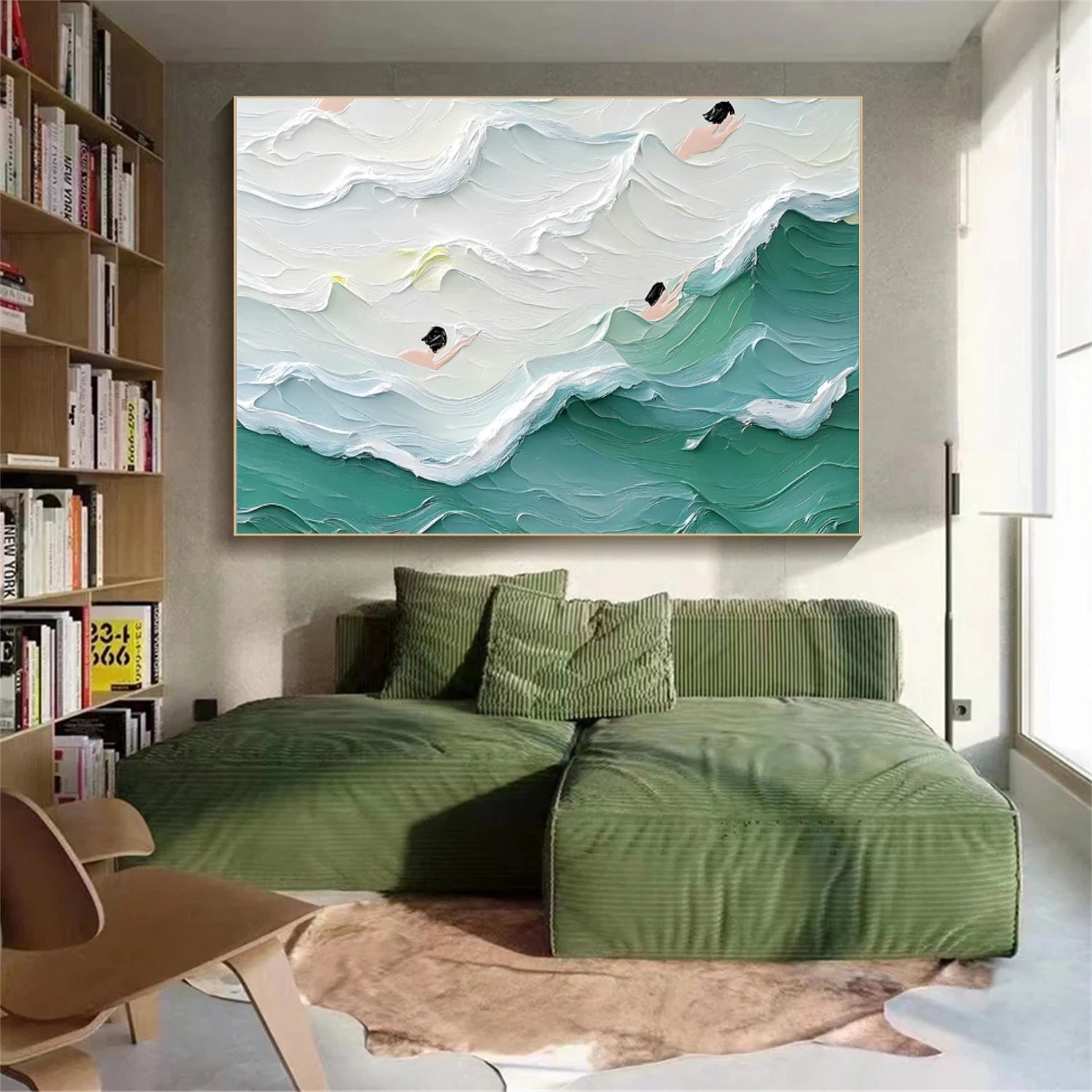 Swimming Sport Texture Canvas Painting #SA028