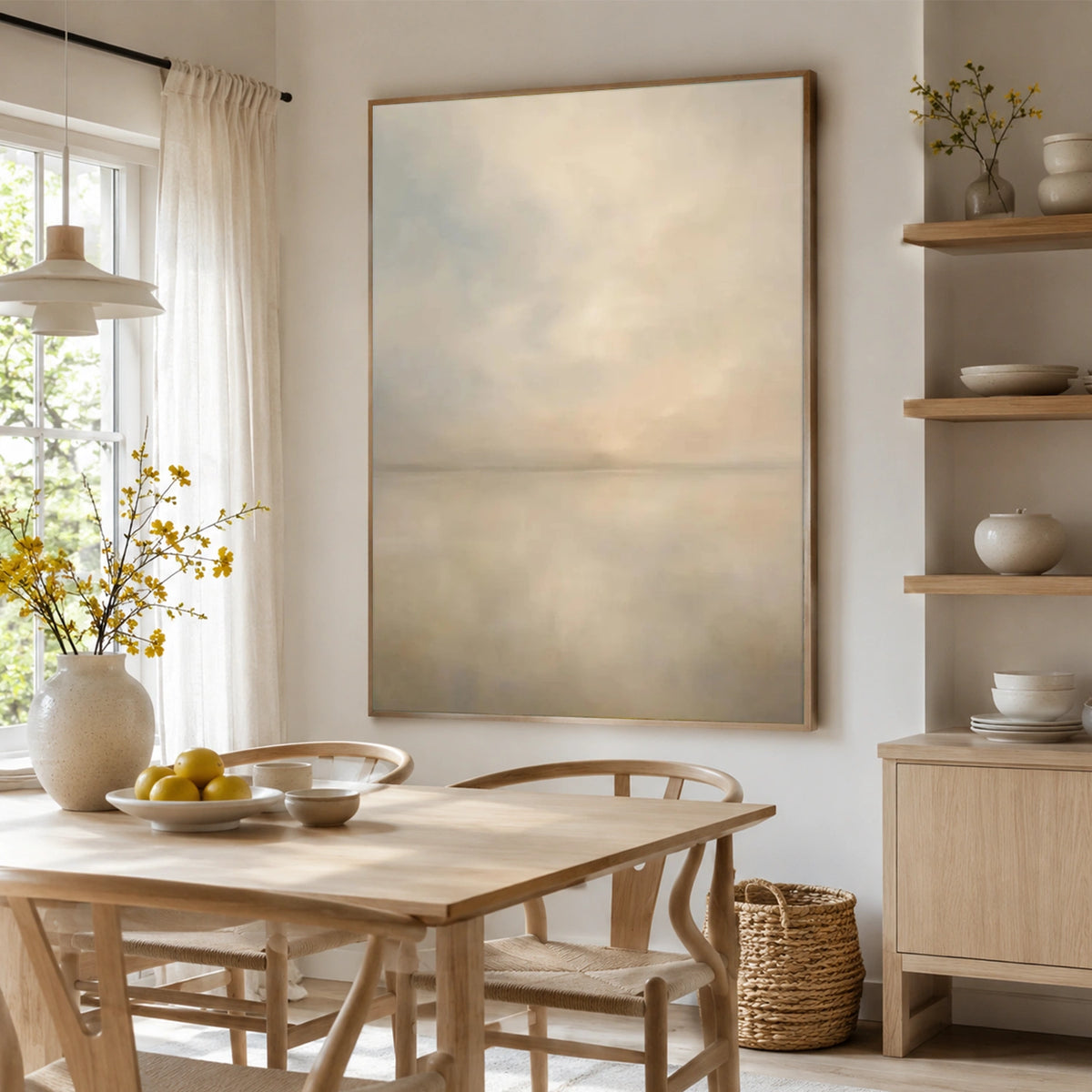 Ocean And Sky Abstract Texture Canvas Art #OS484