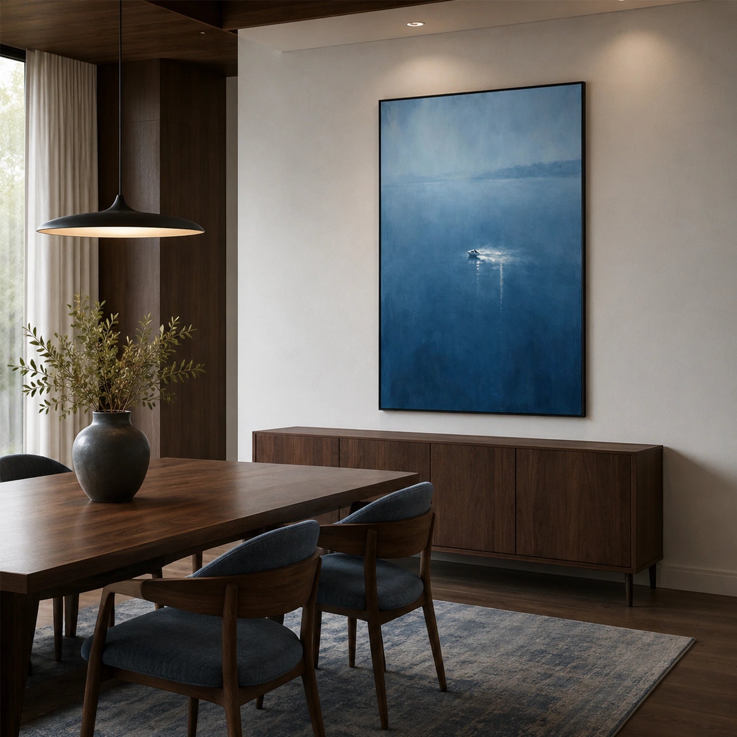 Ocean And Sky Abstract Canvas Art #OS459