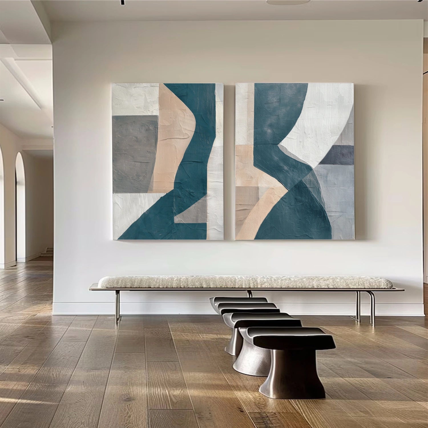 Abstract Textured Wall Art Set of 2  #AB 608