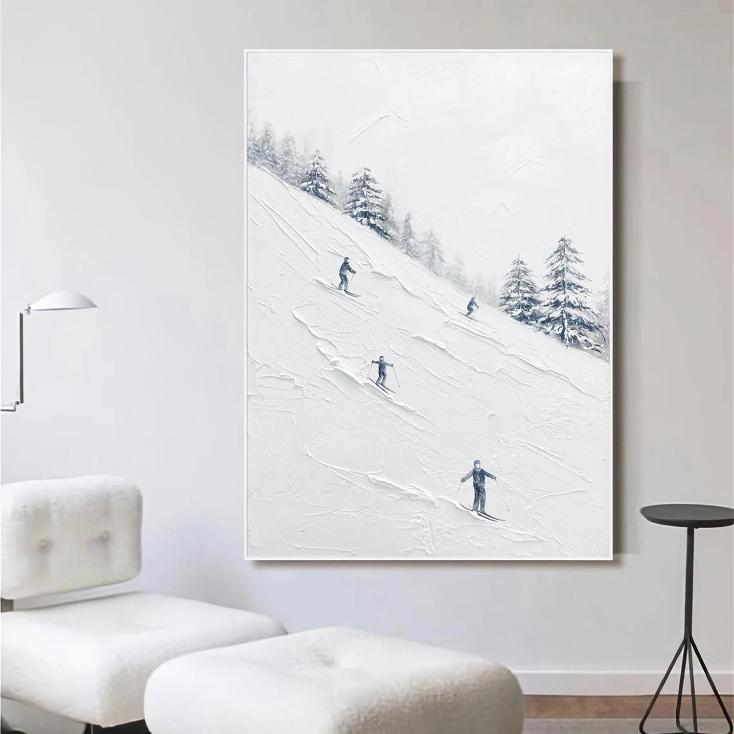 Skiing Sport Art Textured Painting Canvas #SP032