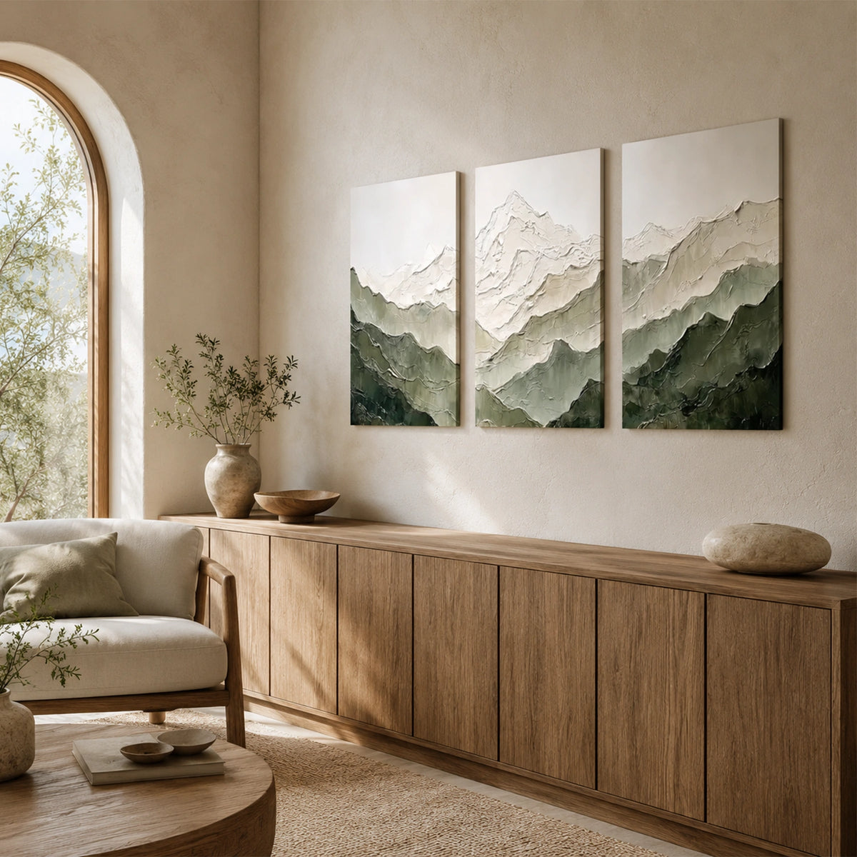 Minimalist Mountain Texture Canvas Set of 3 # MM467