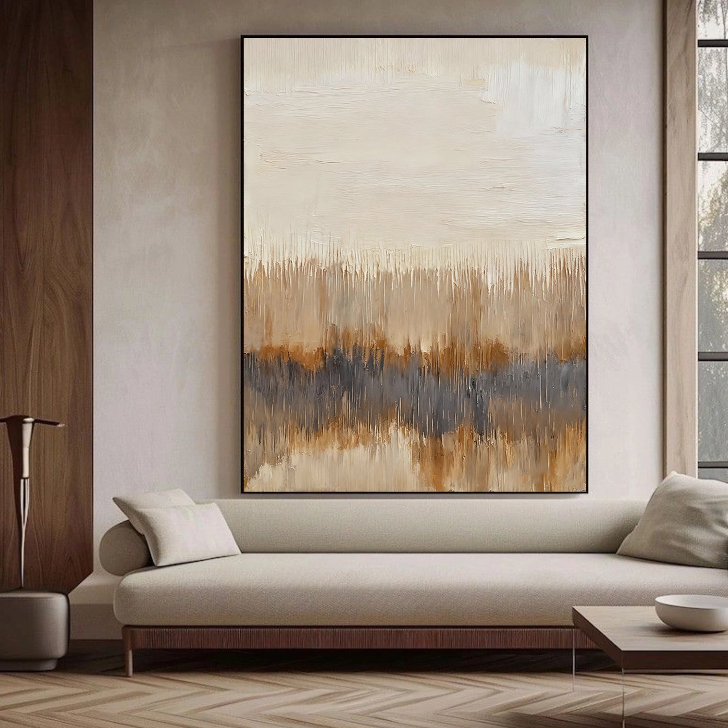 Beige & Brown Abstract Wall Art #BB182
