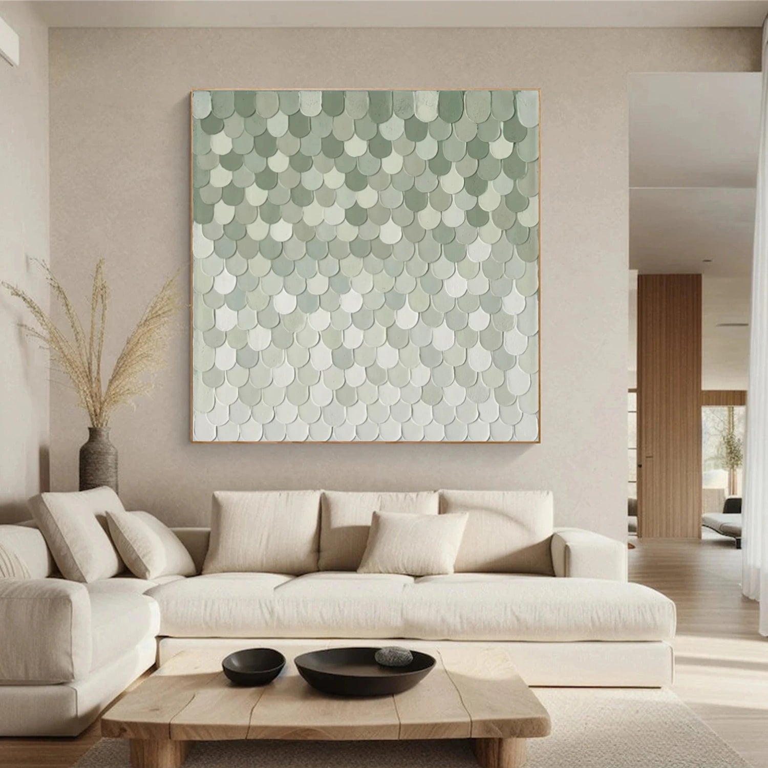 Blue & White Abstract Textured Wall Art #BG140