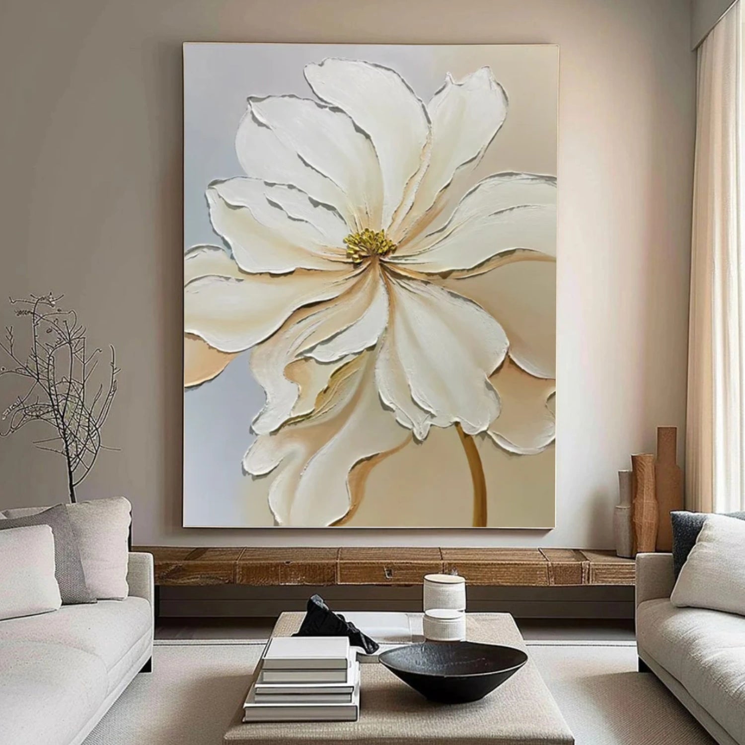 Flower & Tree Abstract Texture Canvas Art #FT 255
