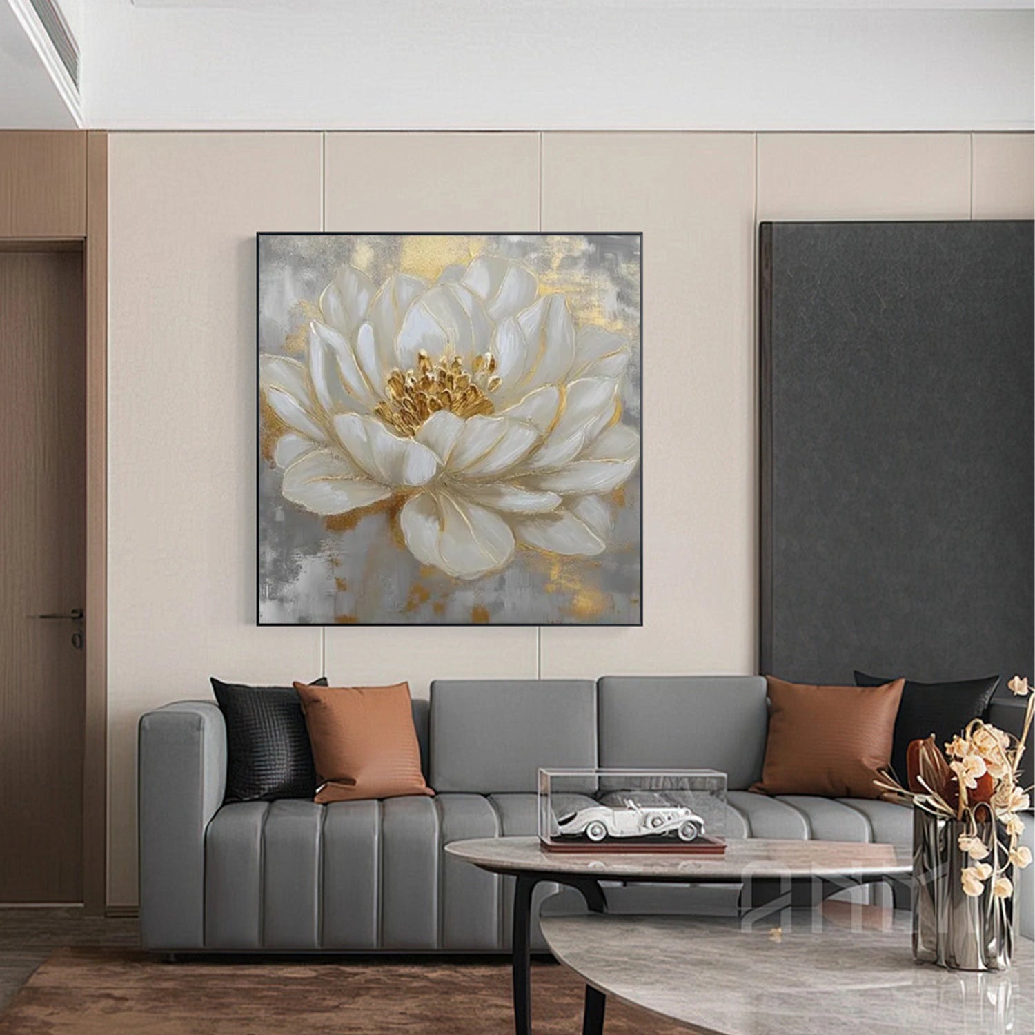 Flower & Tree Abstract Texturte  Canvas Art #FT 247