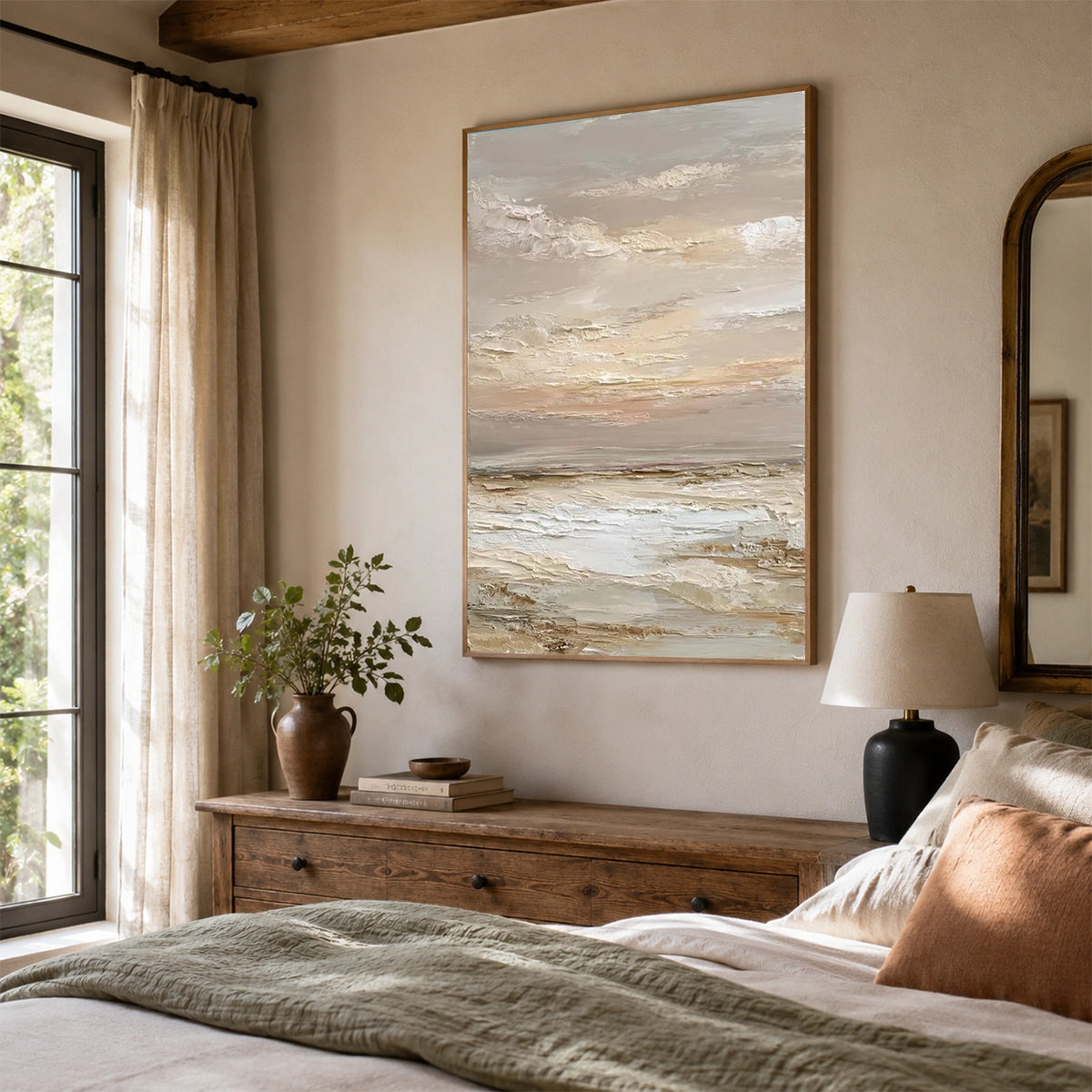 Ocean And Sky Abstract Texture Canvas Art #OS483