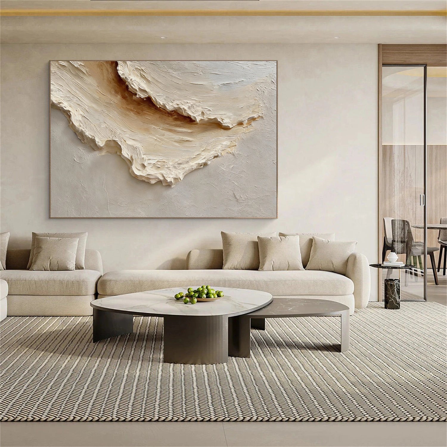 Ocean And Sky Abstract Texture Canvas Art #OS366