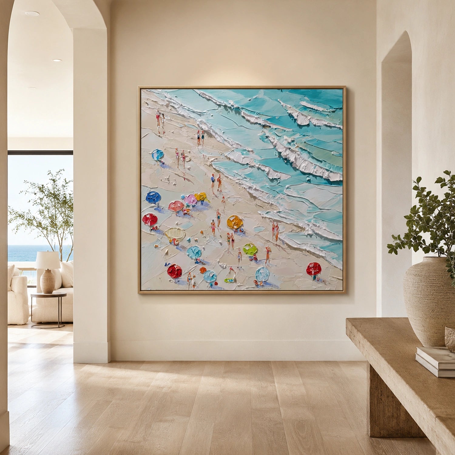 Ocean And Sky Abstract Texture Canvas Art #OS426