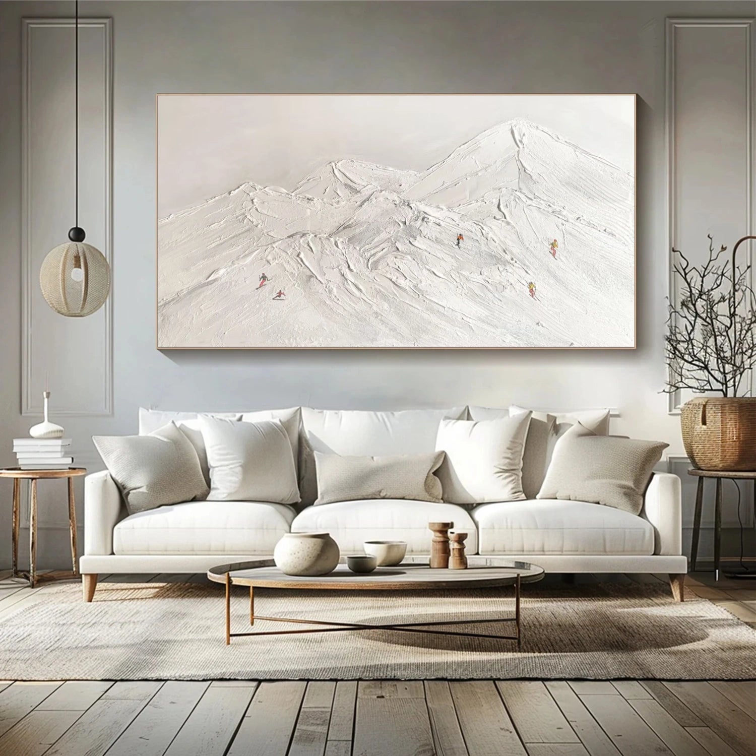 Skiing Sport Art Textured Painting Canvas # SA042