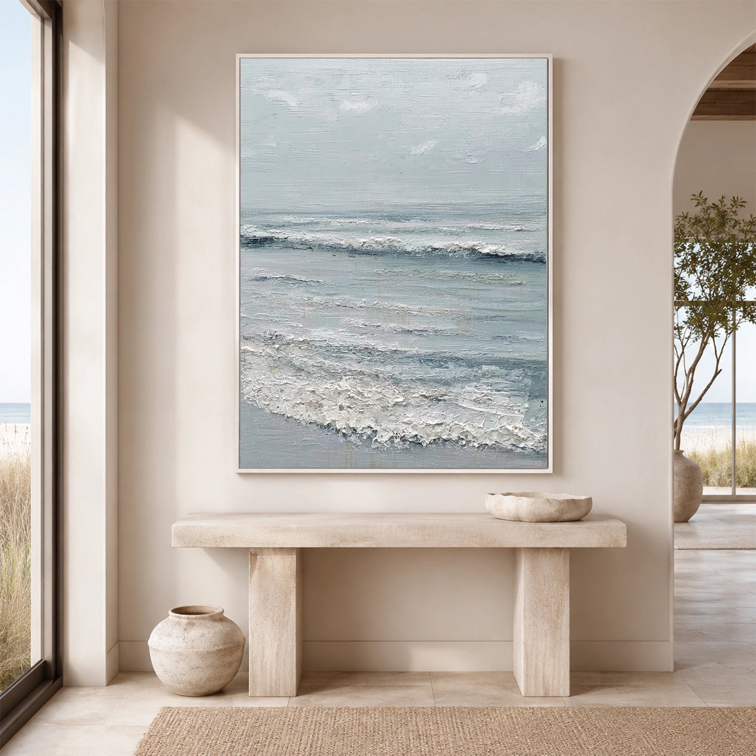 Ocean And Sky Abstract Texture Canvas Art #OS451