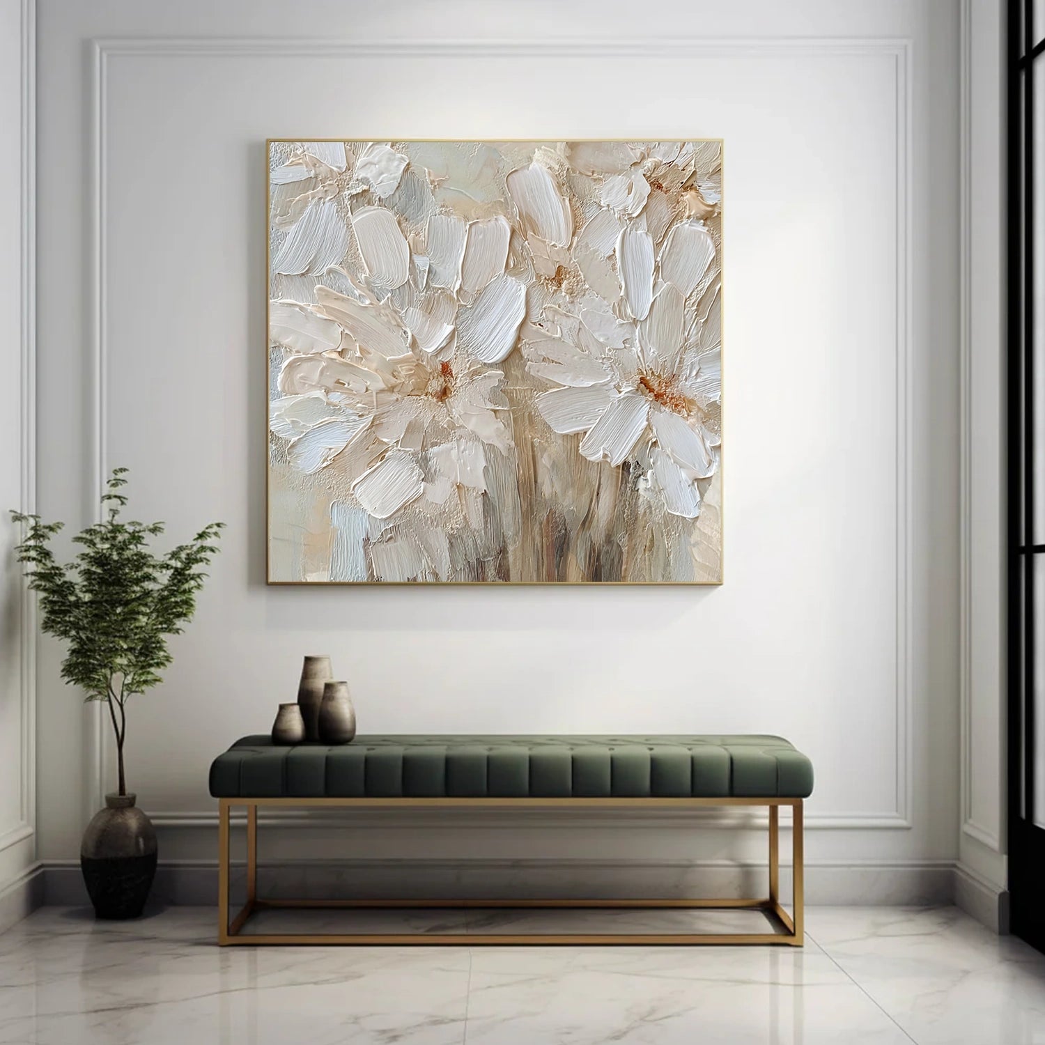 Flower & Tree Abstract Textured Canvas # FT 345