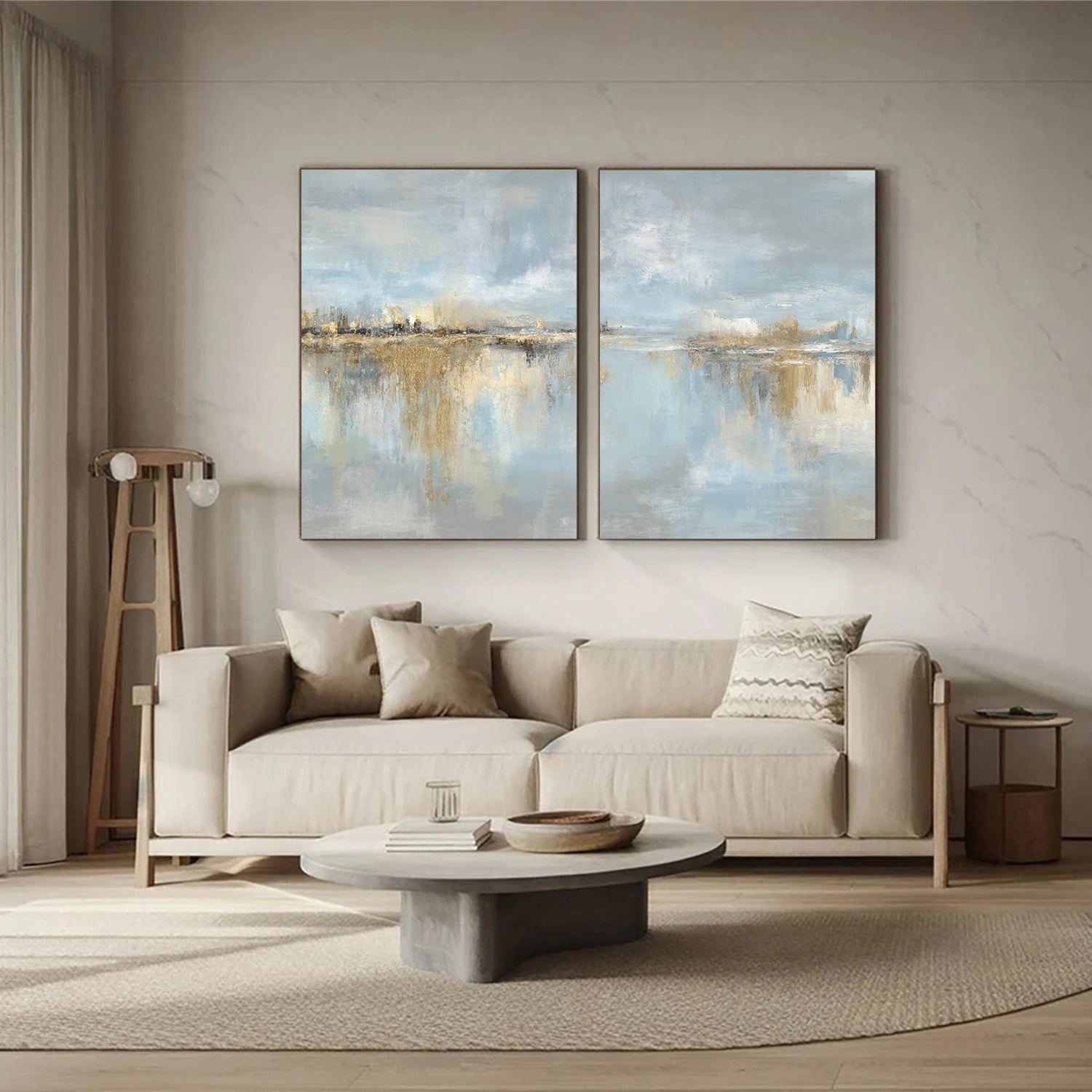 Blue & Green Abstract Set of 2 Wall Art #BG138