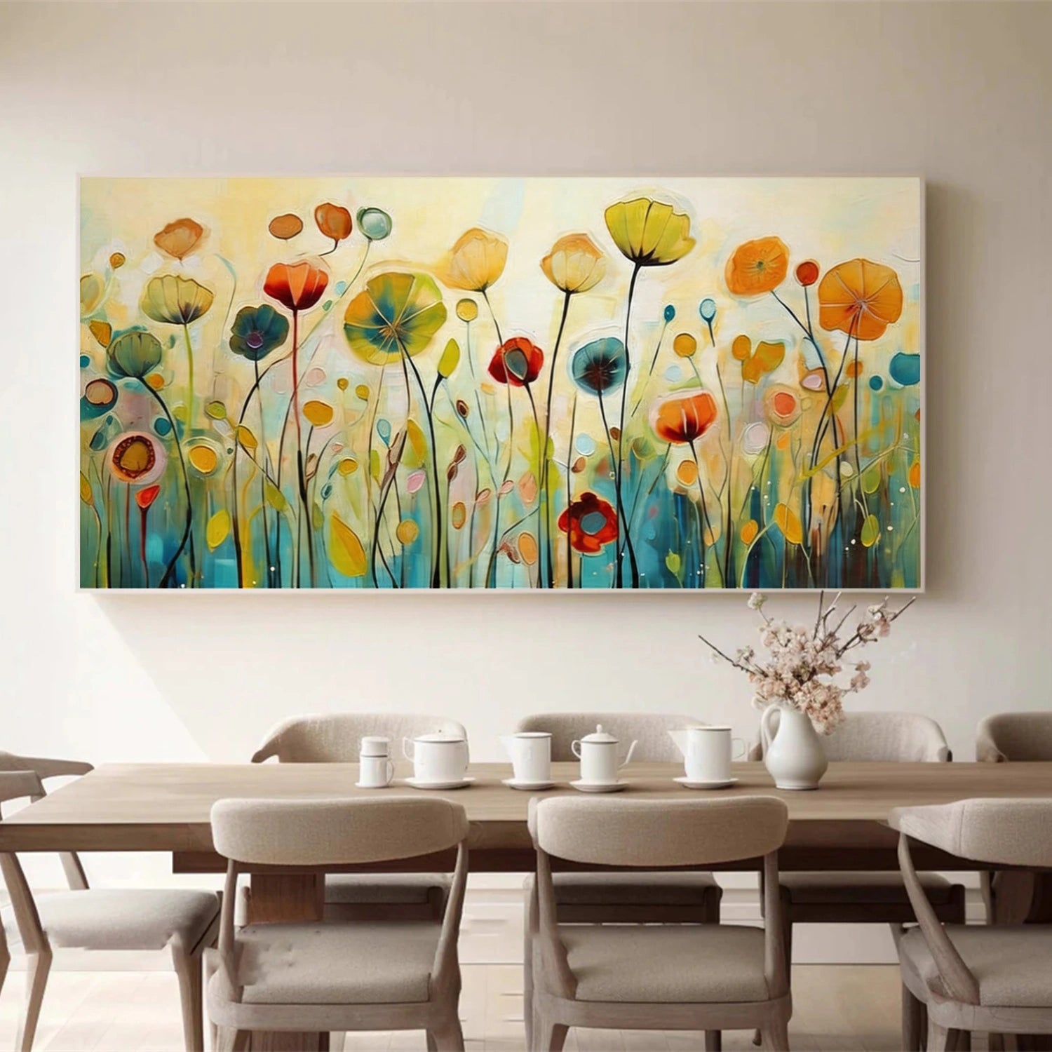 Flower & Tree Abstract Textured Canvas # FT 352