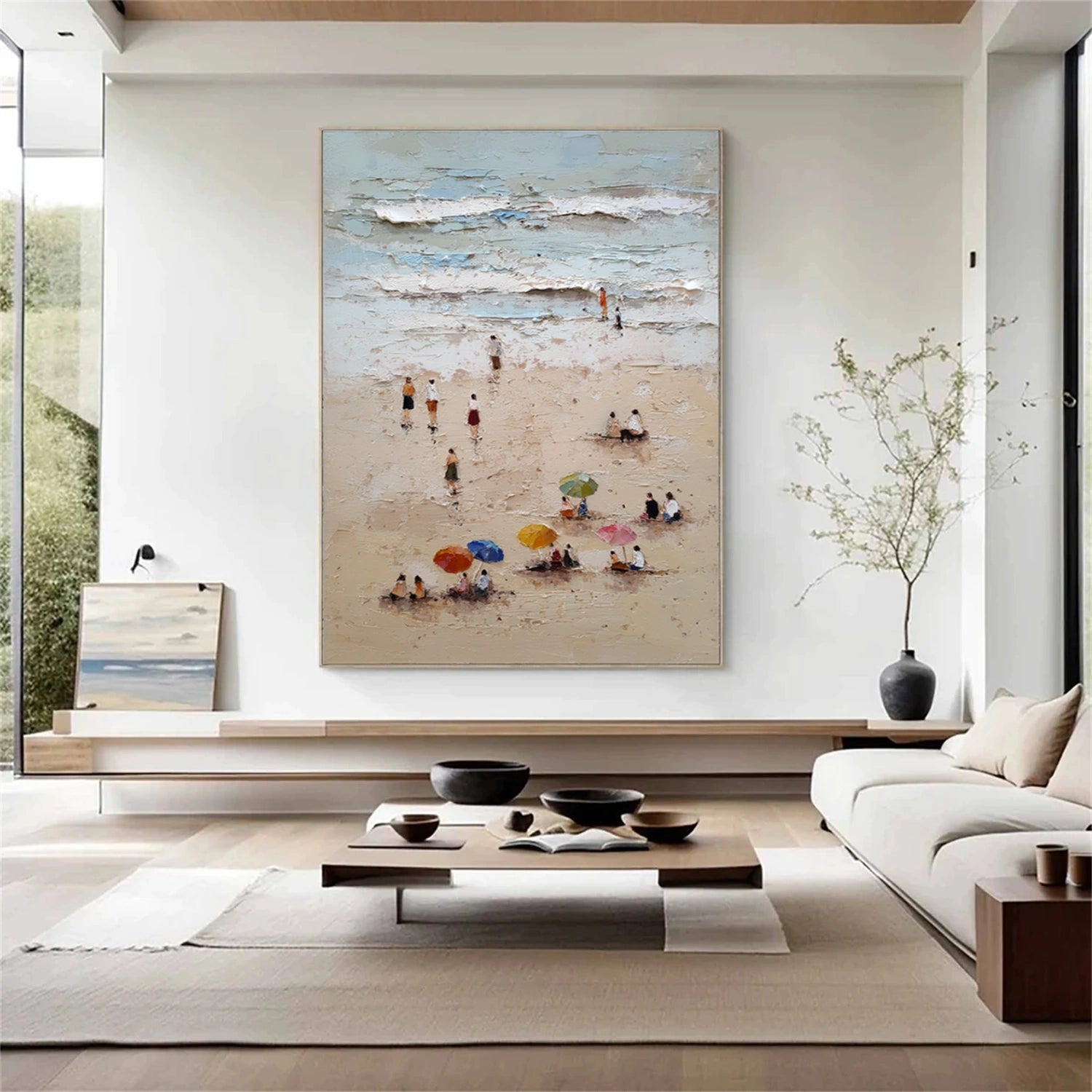 Ocean And Sky Abstract Texture Canvas Art #OS405
